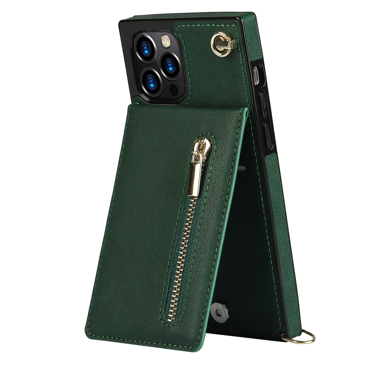 Slim Zipper Wallet Back Case for iPhone With Crossbody Strap - Cart2u.ro