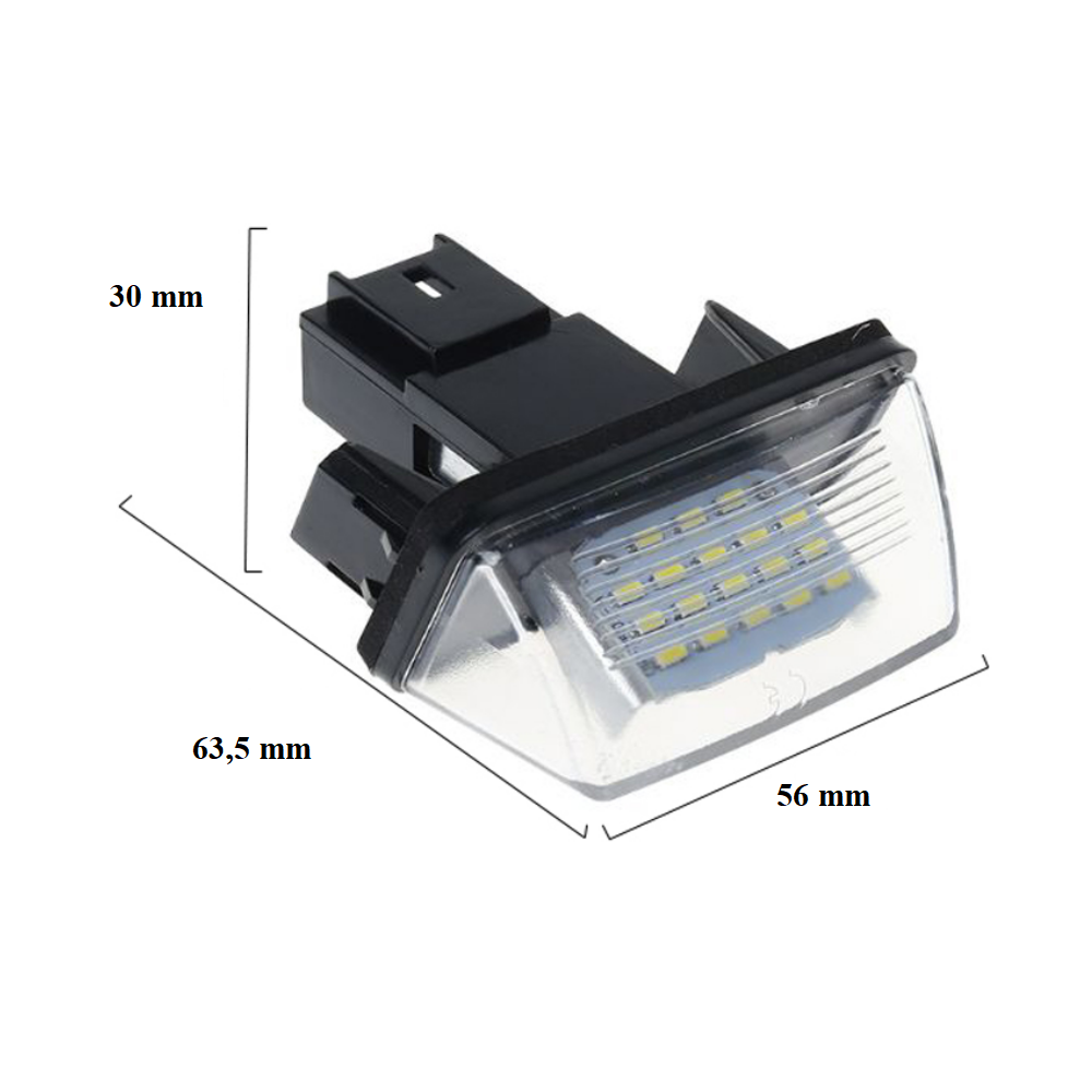 Set 2 x led numar inmatriculare Peugeot 206 207 307 308 406 Citroen C3 C4 C5 C6 X6HF LEDUL.ro