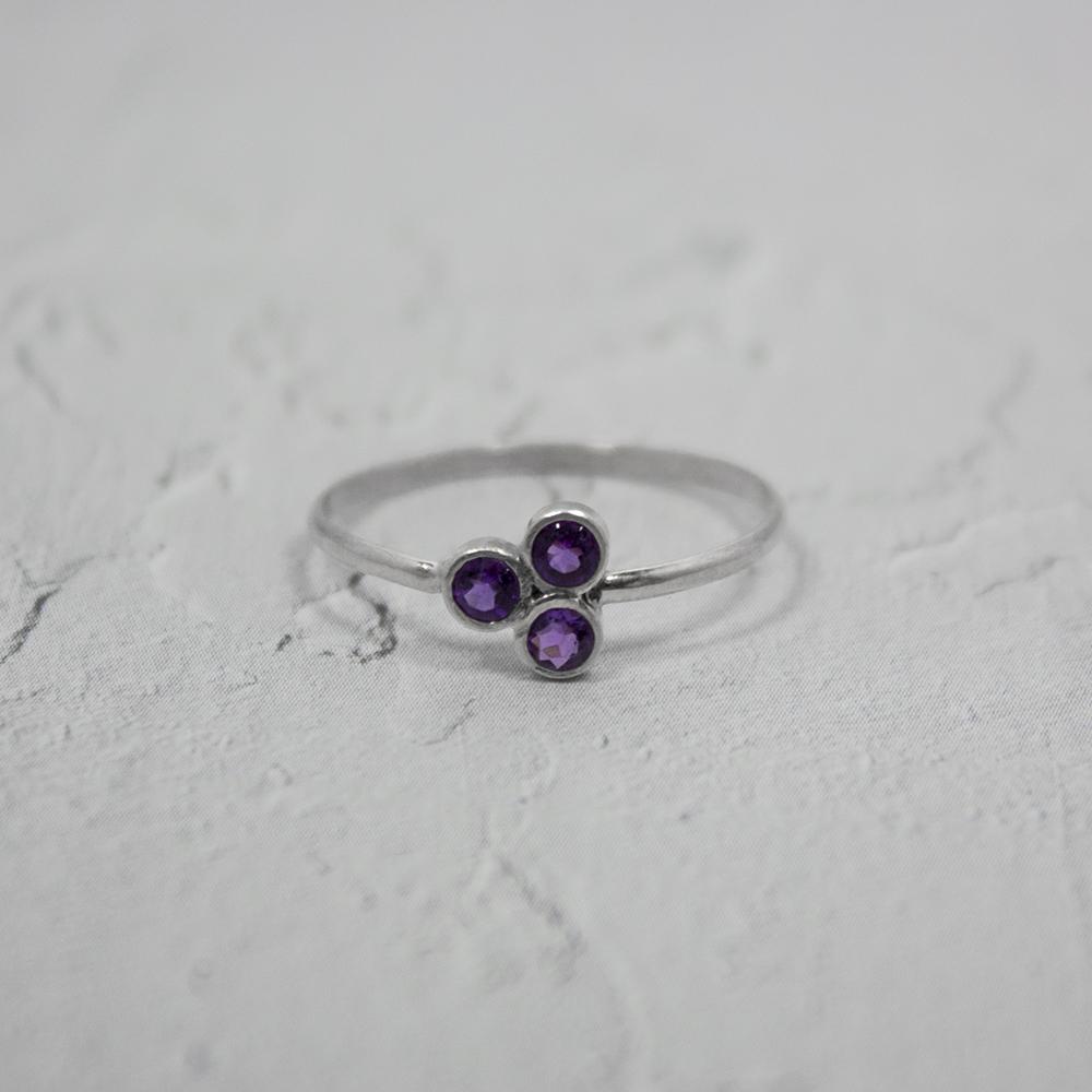 Amethyst Cluster Sterling Silver Ring - Cart2u.ro