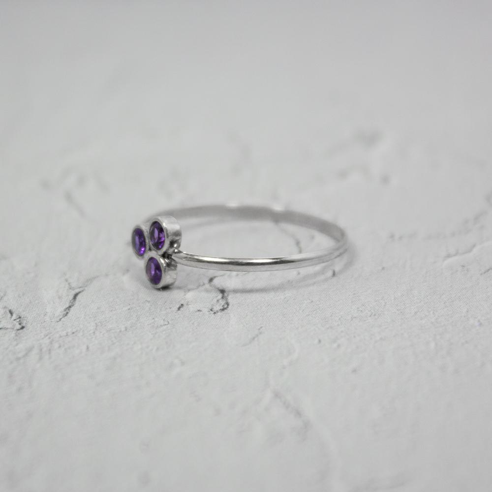 Amethyst Cluster Sterling Silver Ring - Cart2u.ro