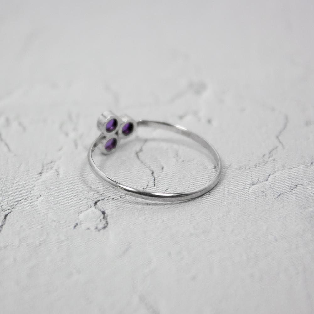 Amethyst Cluster Sterling Silver Ring - Cart2u.ro
