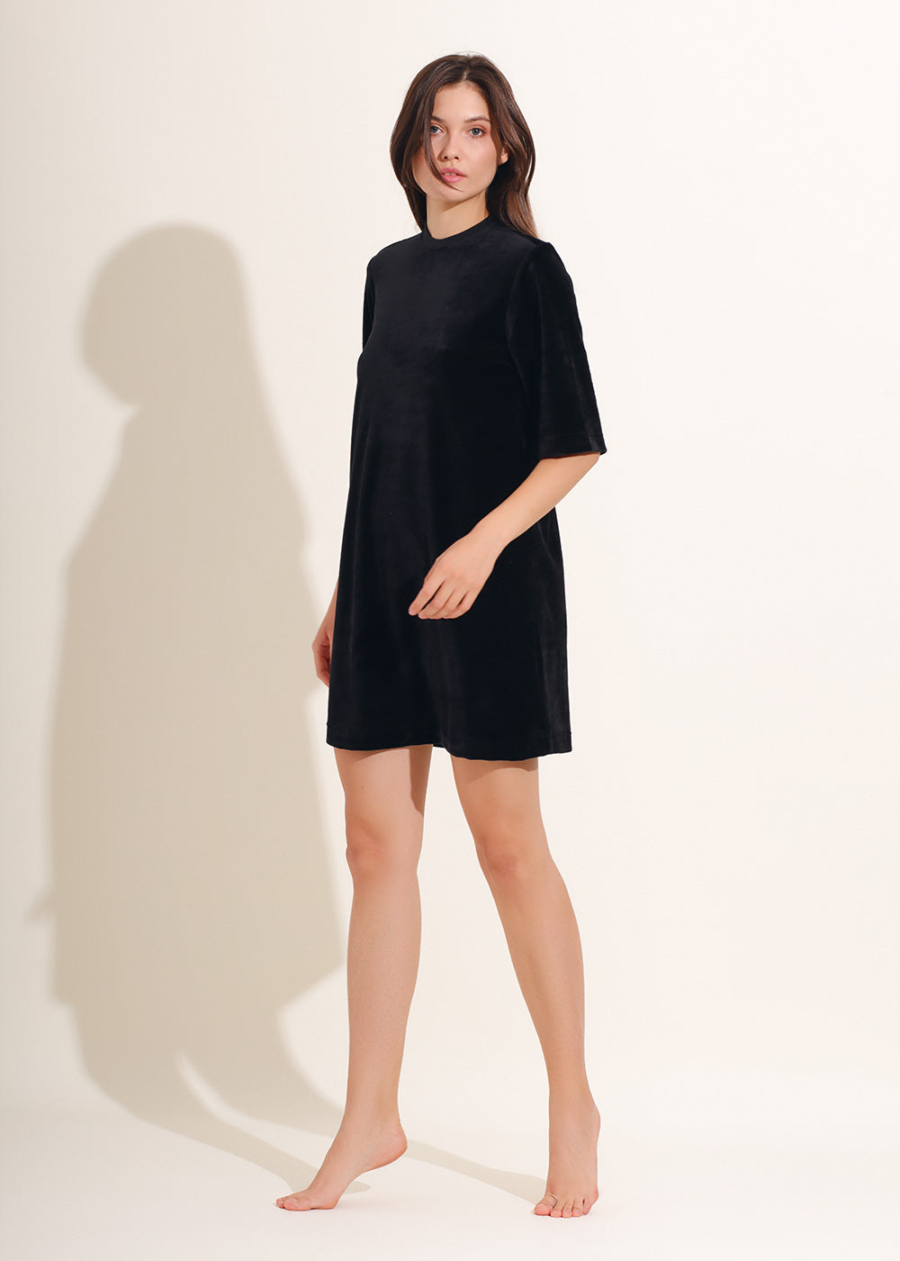 Rochie Damă Velvet neagră Sofiaman.ro