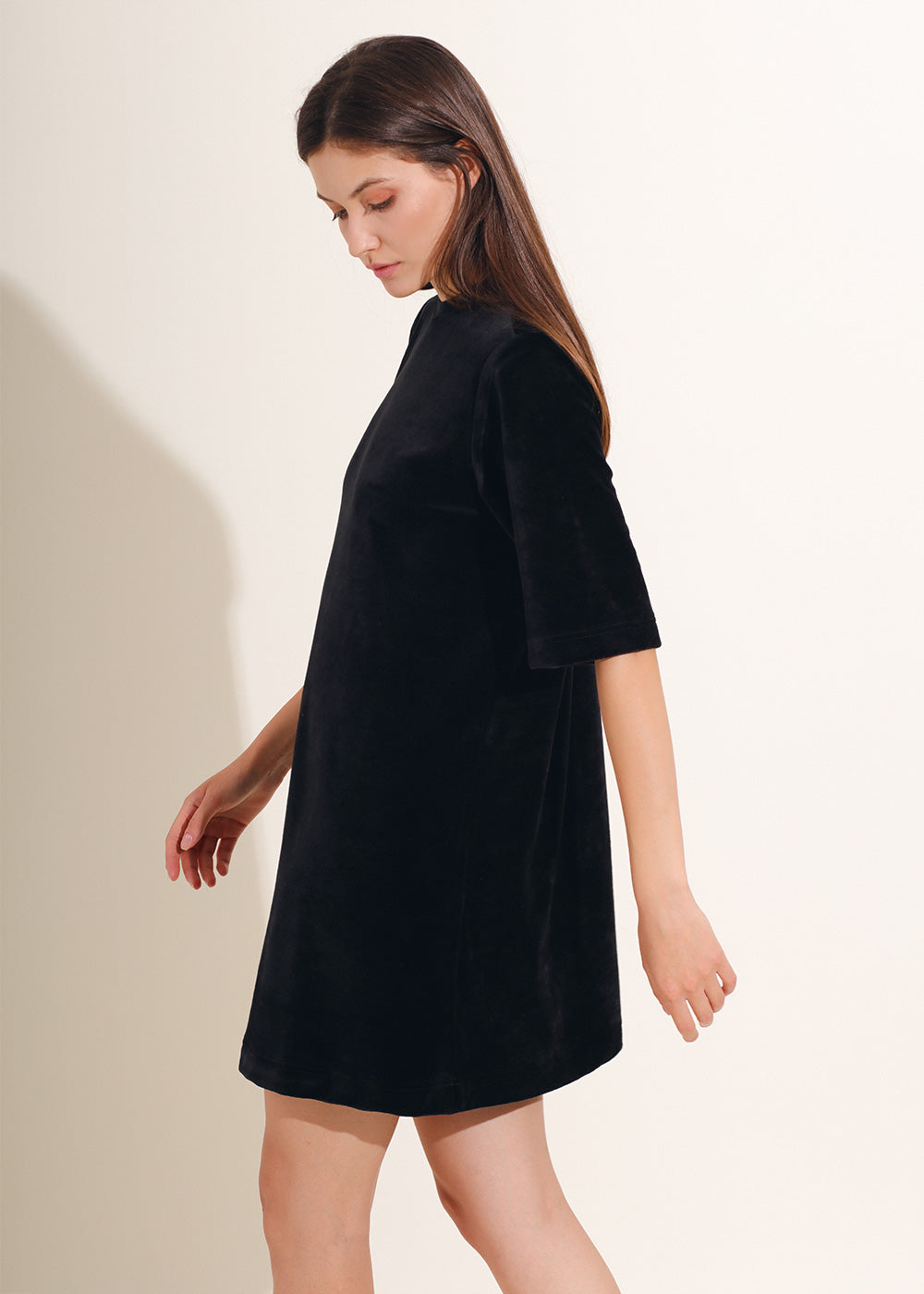 Rochie Damă Velvet neagră Sofiaman.ro