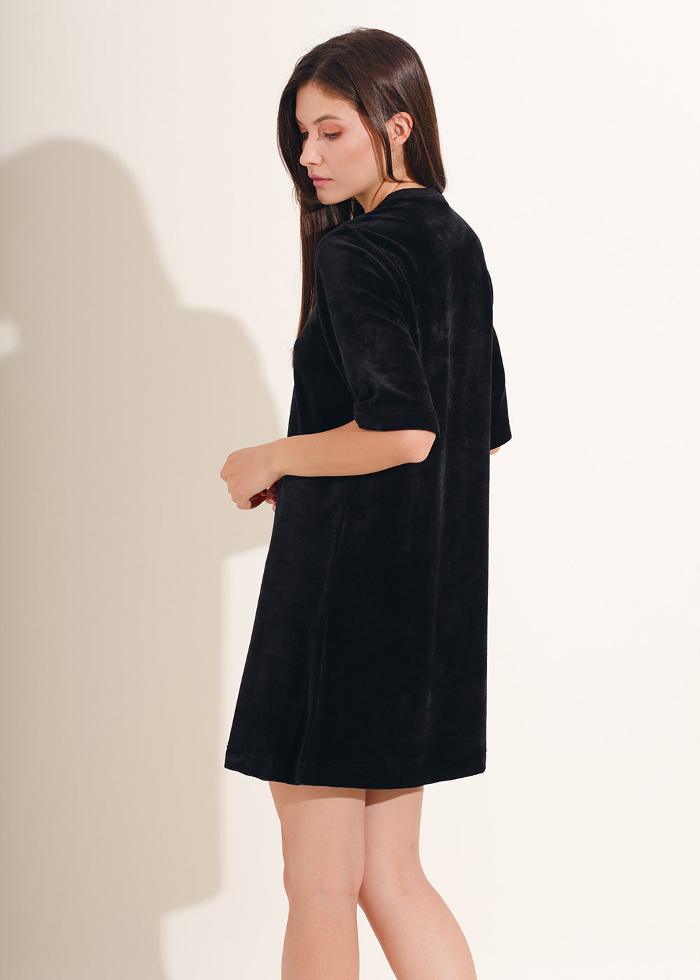 Rochie Damă Velvet neagră Sofiaman.ro
