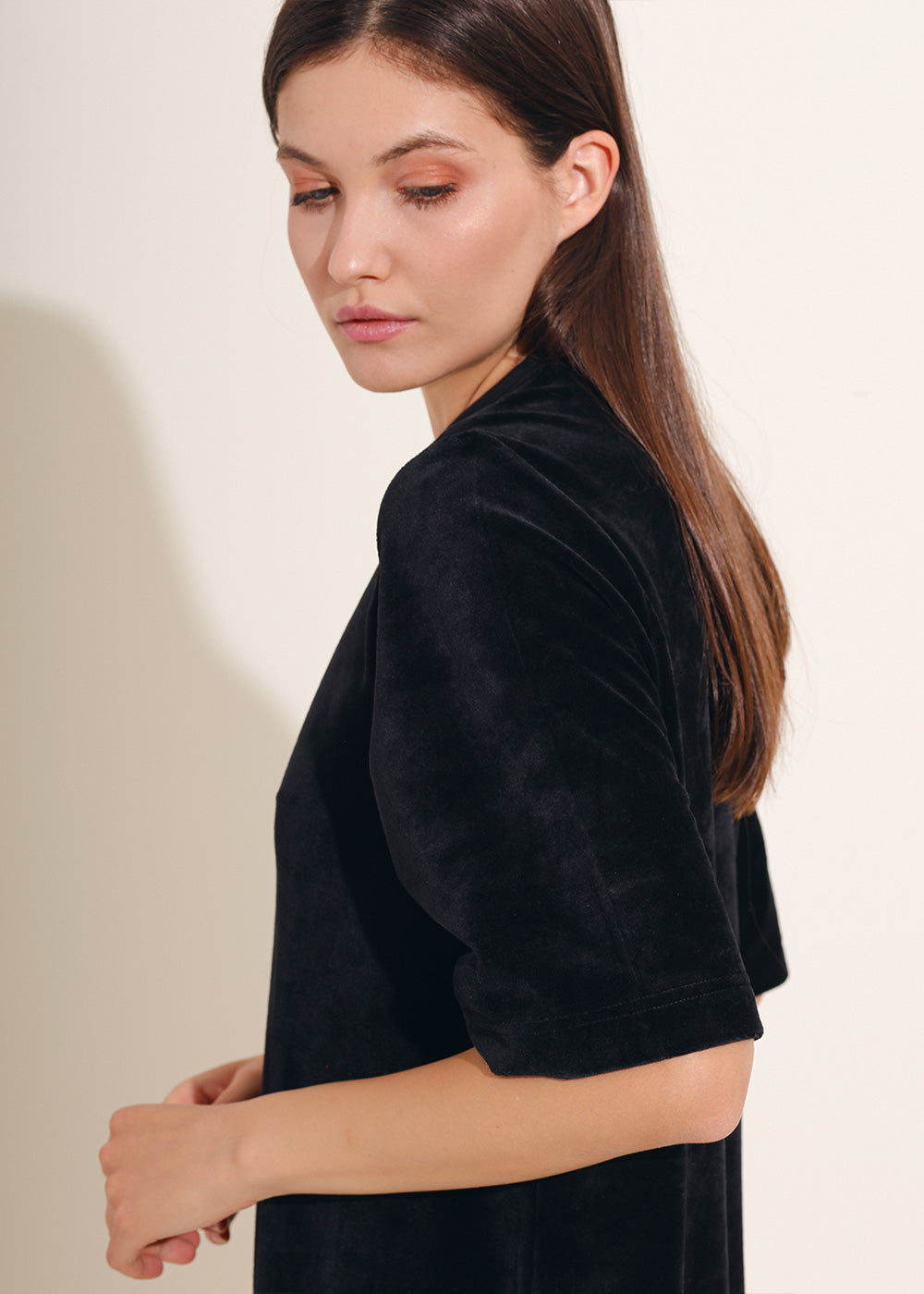 Rochie Damă Velvet neagră Sofiaman.ro