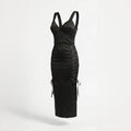 Rochie neagra cu cupe structurate tip corset Amethyst Carolina D