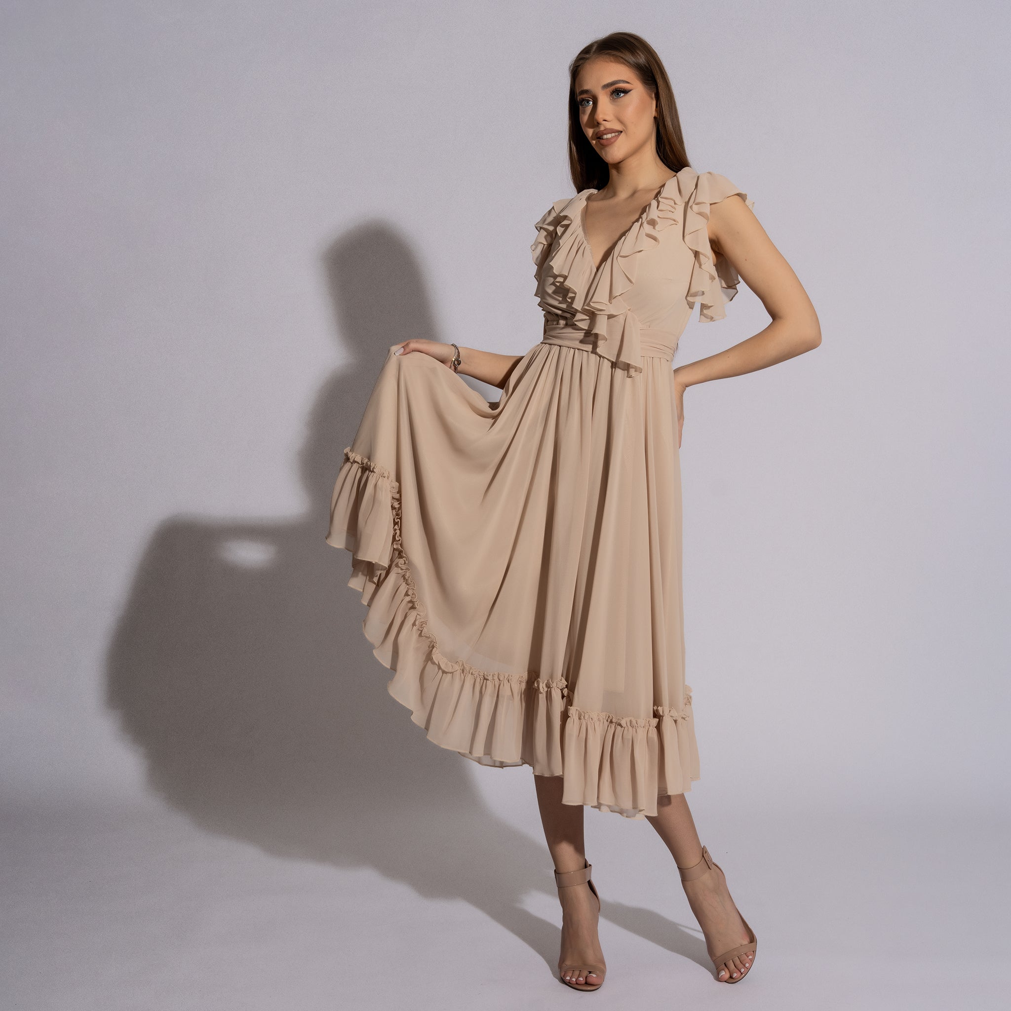 Rochie crem din voal Aria Carolina D