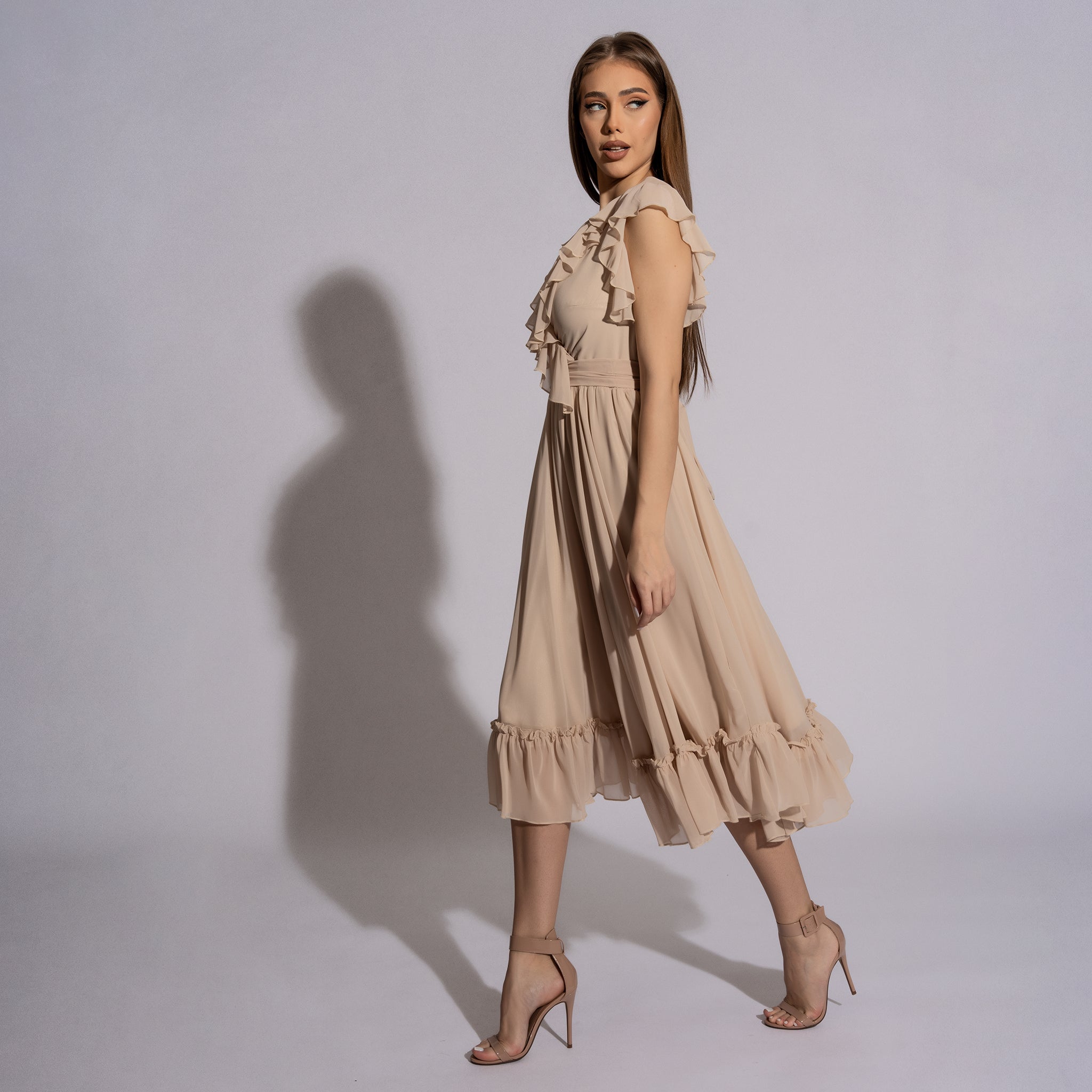 Rochie crem din voal Aria Carolina D