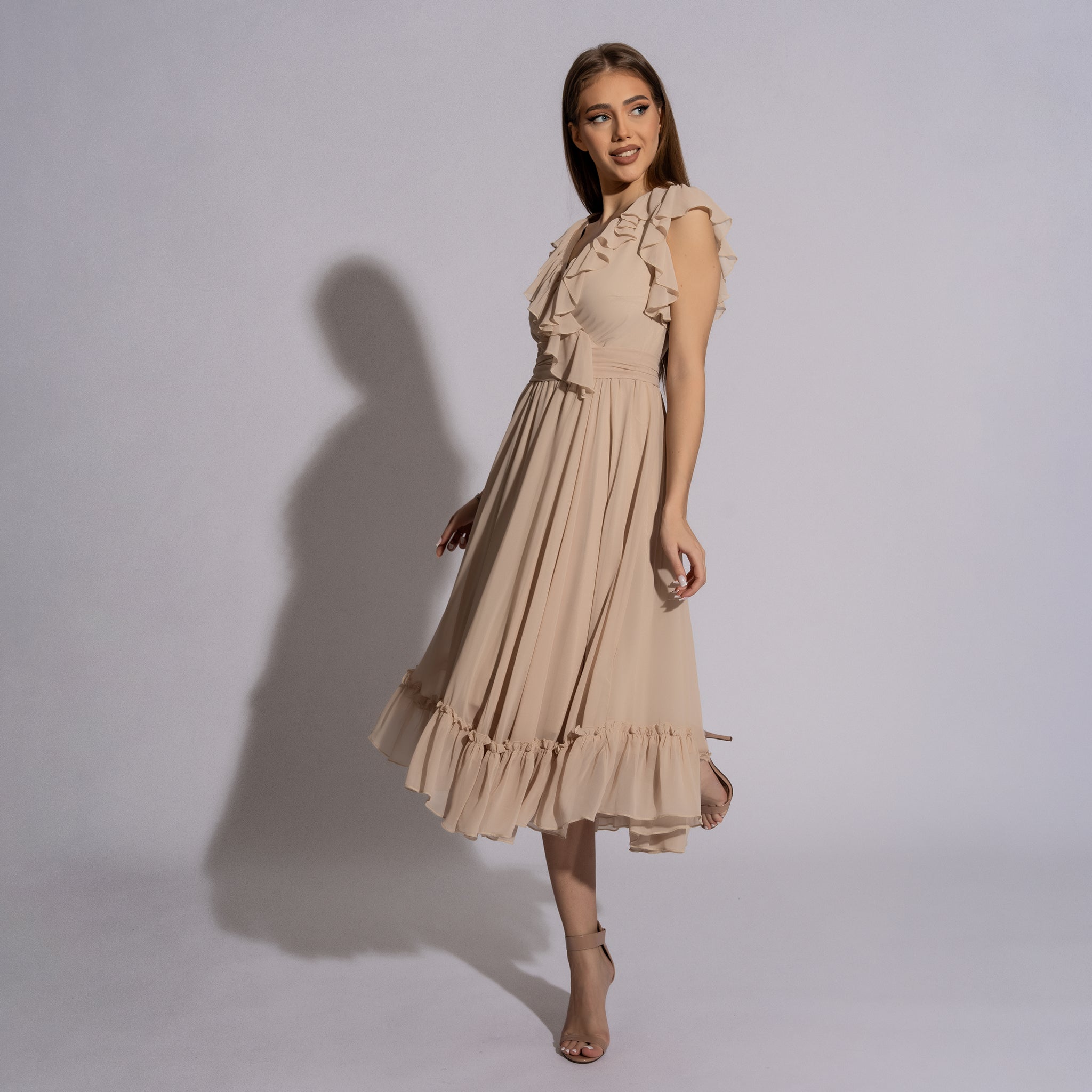 Rochie crem din voal Aria Carolina D