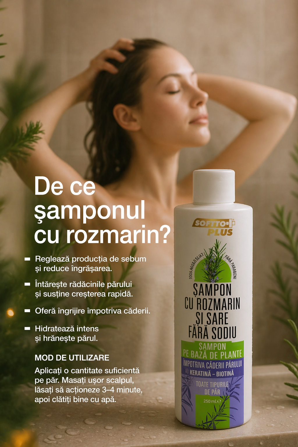 Șampon Fără Sare cu Rozmarin CRABLAND