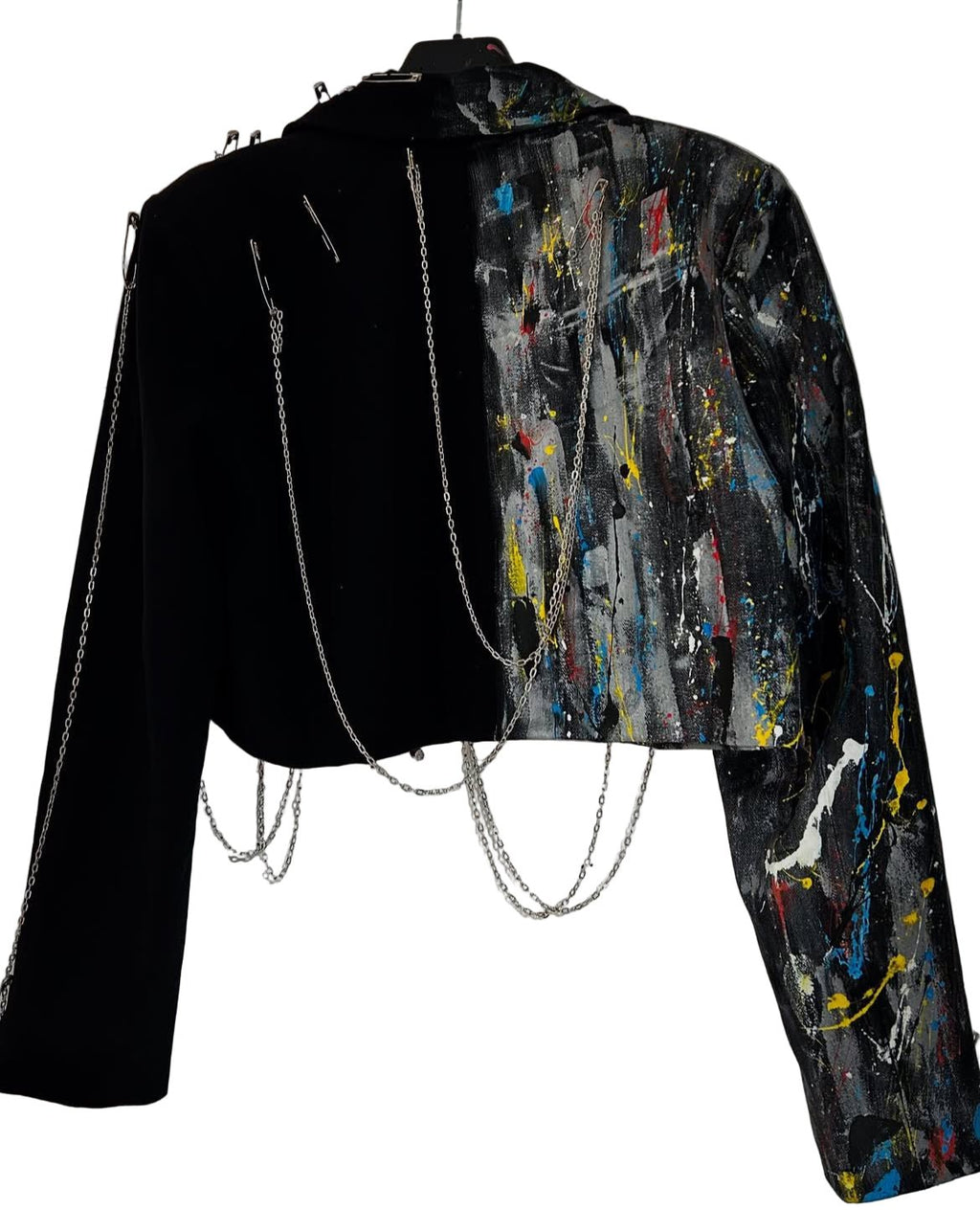 Sacou accesorizat și pictat manual Allabout_painting