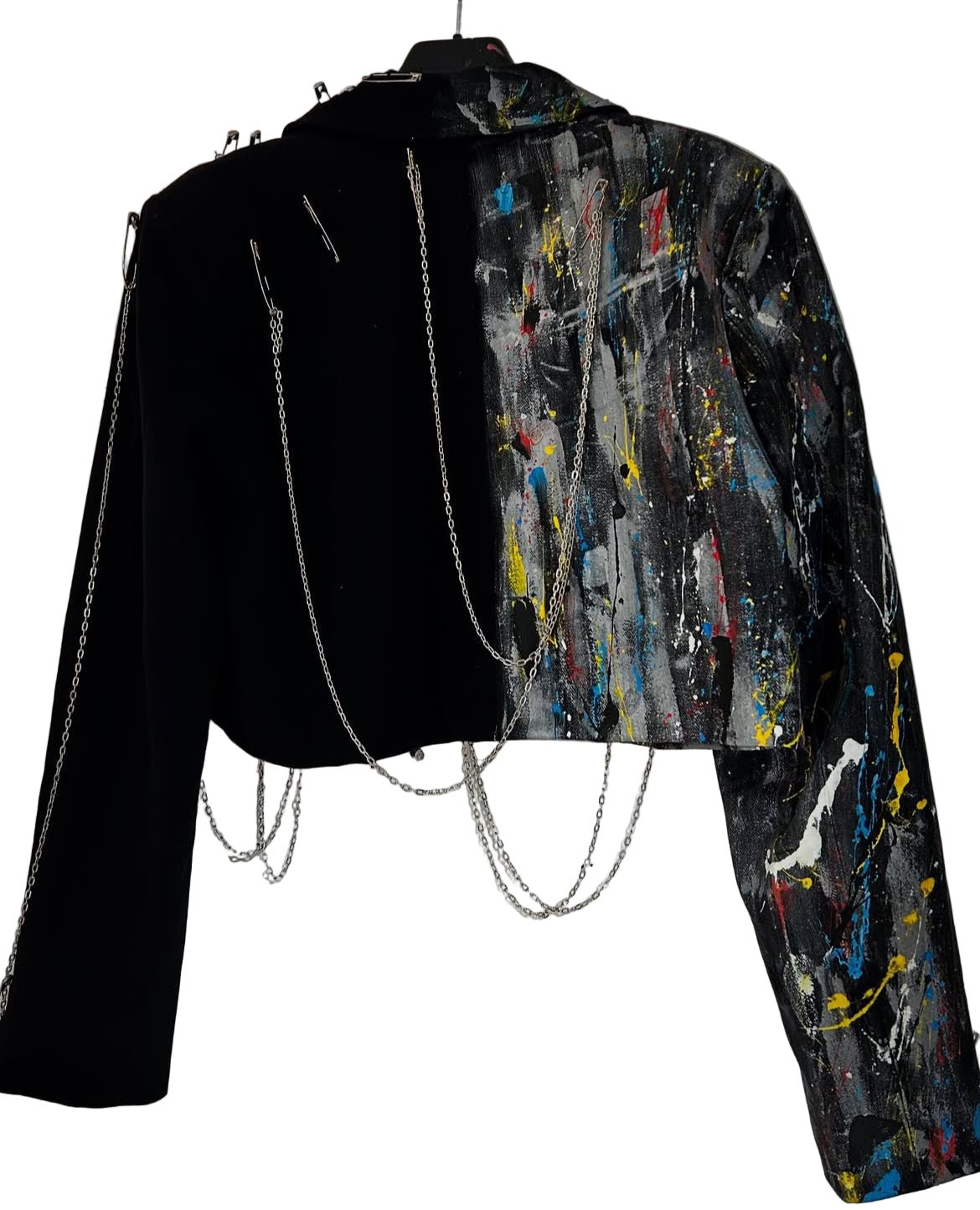 Sacou accesorizat și pictat manual Allabout_painting
