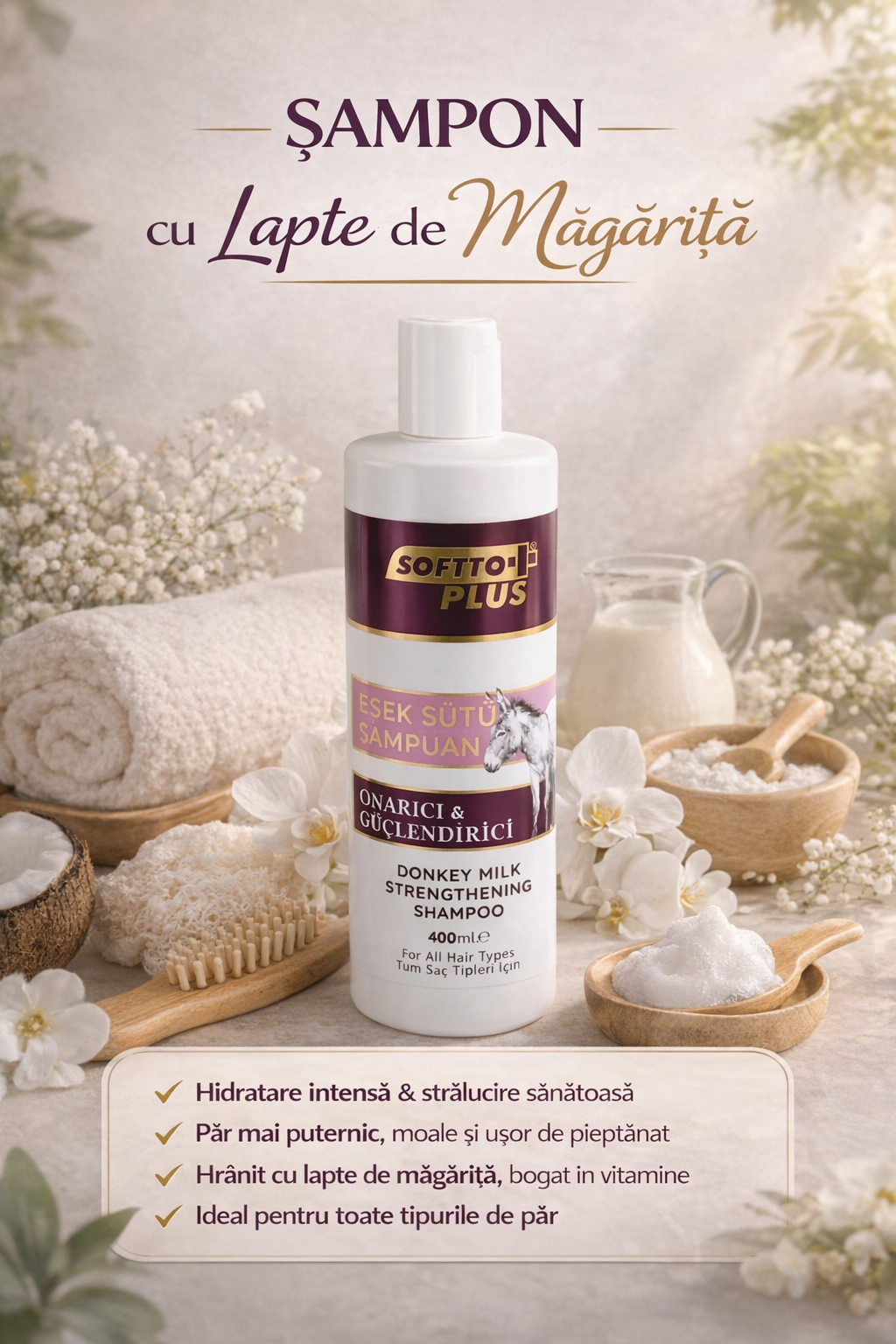 Șampon Reparant & Fortifiant cu Lapte de Măgăriță CRABLAND