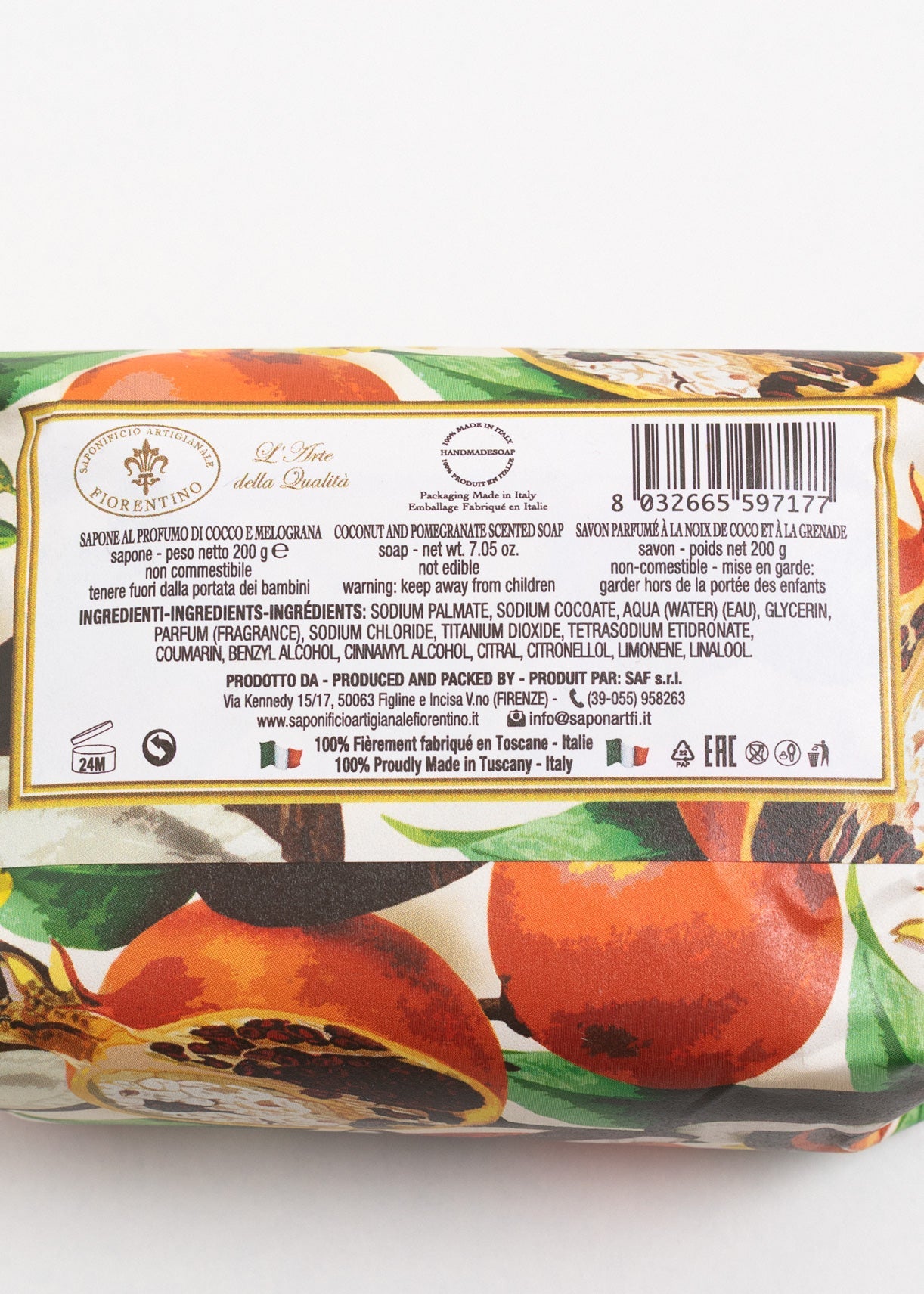 Săpun Natural Fiorentino Cocos Și Rodie Handmade Sofiaman.ro