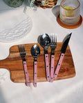 Set of 10 Sleek Modern Pinky Elegant Salt Lake Flatware Cutlery - Cart2u.ro