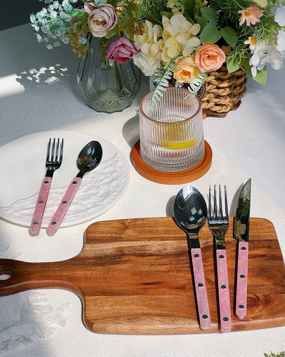 Set of 10 Sleek Modern Pinky Elegant Salt Lake Flatware Cutlery - Cart2u.ro