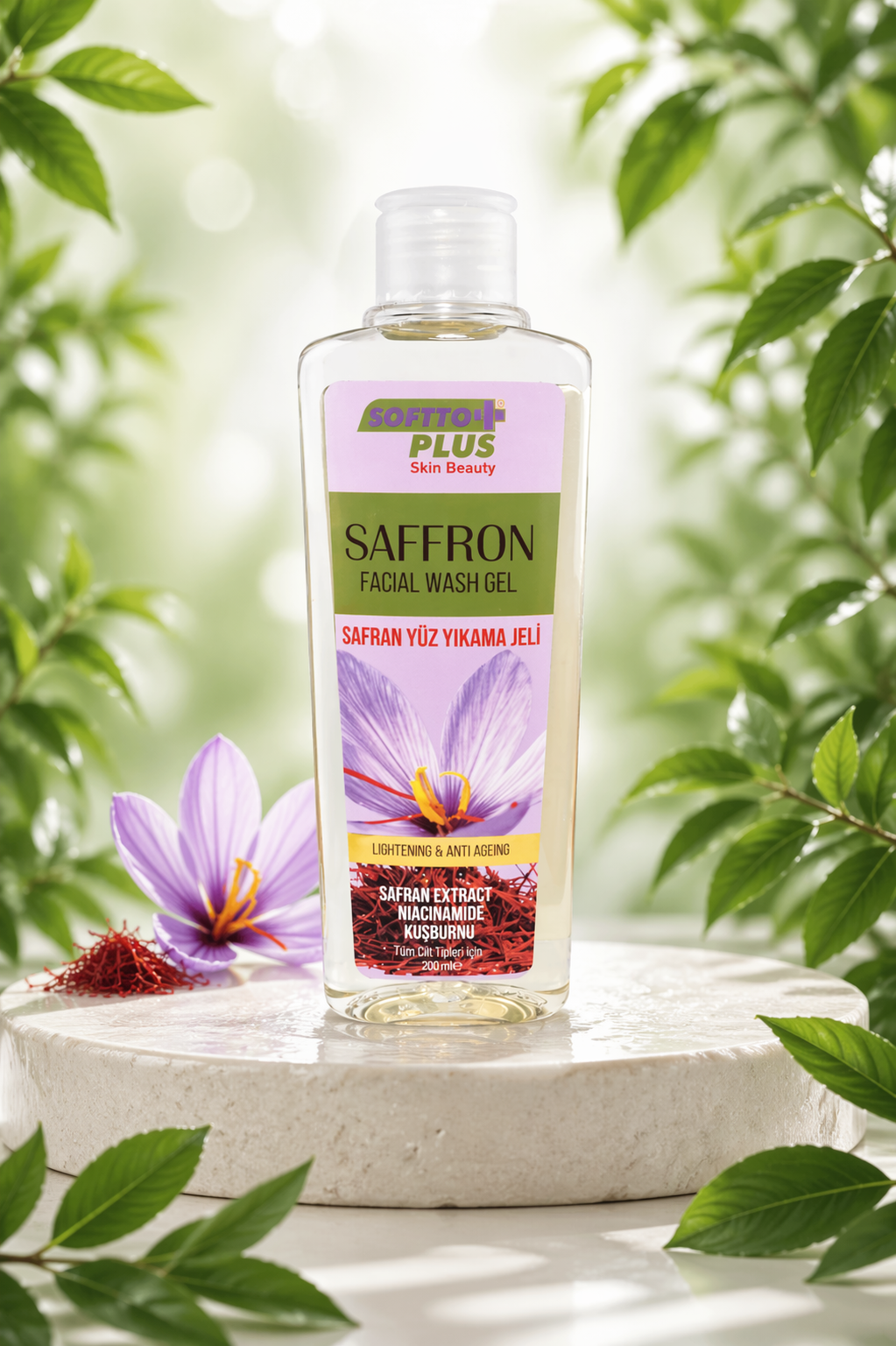 Gel De Curățare Față Cu Șofran - 200 ml CRABLAND