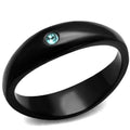 TK2274 - IP Black(Ion Plating) Stainless Steel Ring with Top Grade