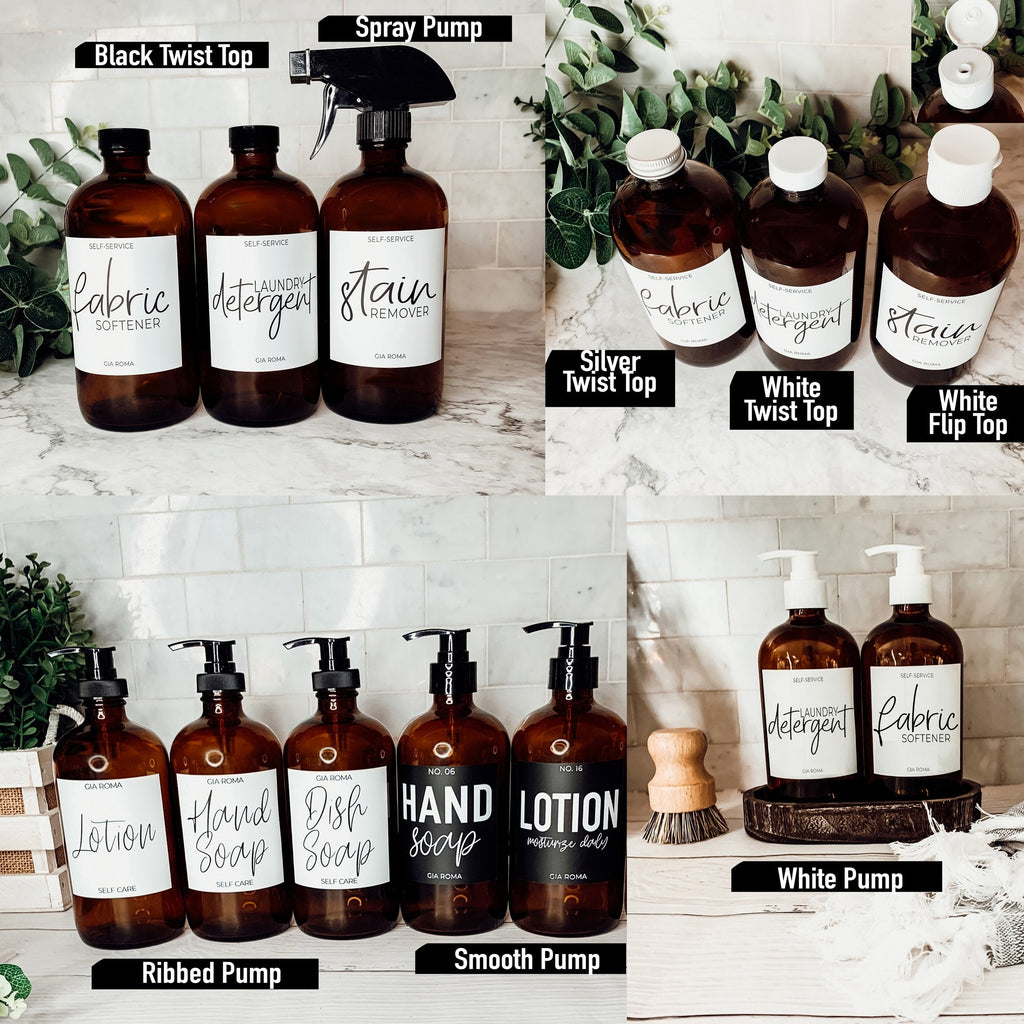 16oz Glass Amber | White Label - Cart2u.ro