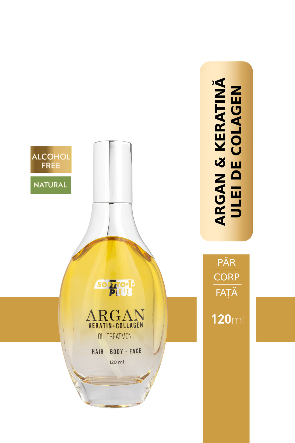 Ulei cu Argan și Keratină pentru Păr, Față și Corp – 120 ml CRABLAND
