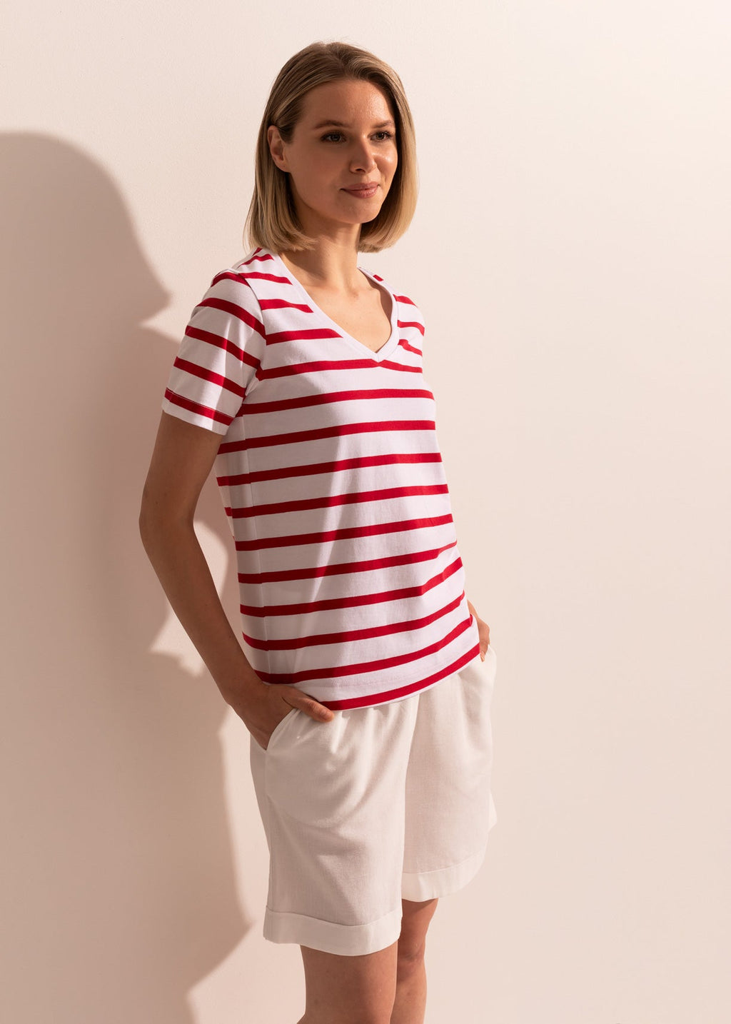 Tricou Damă Simple Stripe Sofiaman.ro