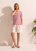 Tricou Damă Simple Stripe Sofiaman.ro
