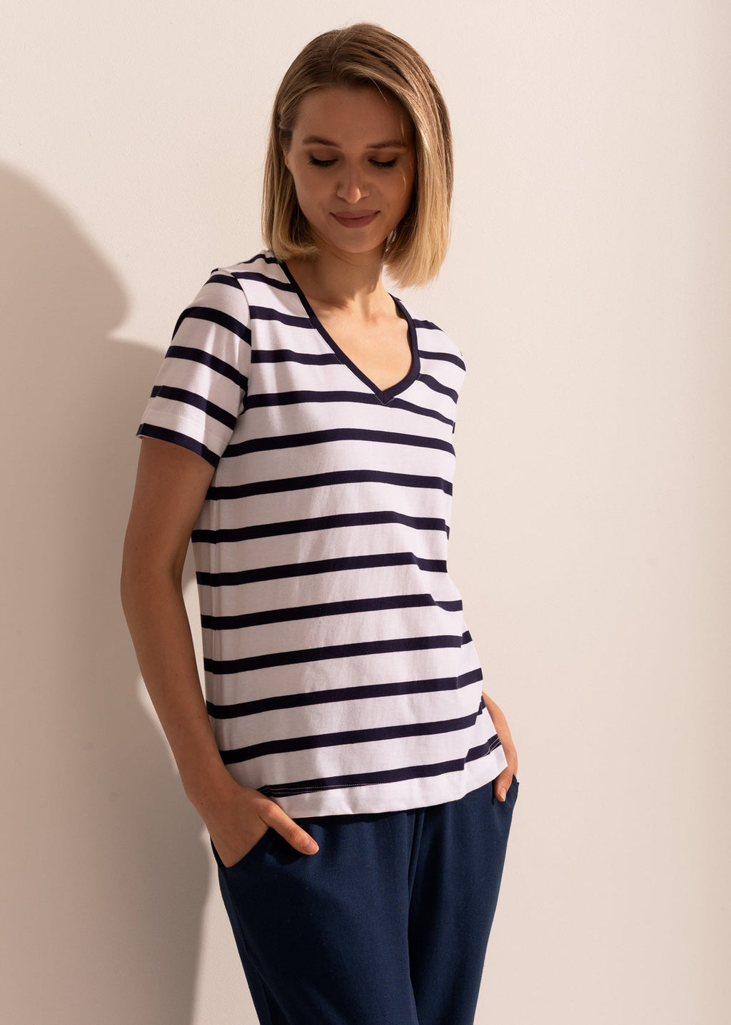 Tricou Damă Simple Stripe Sofiaman.ro