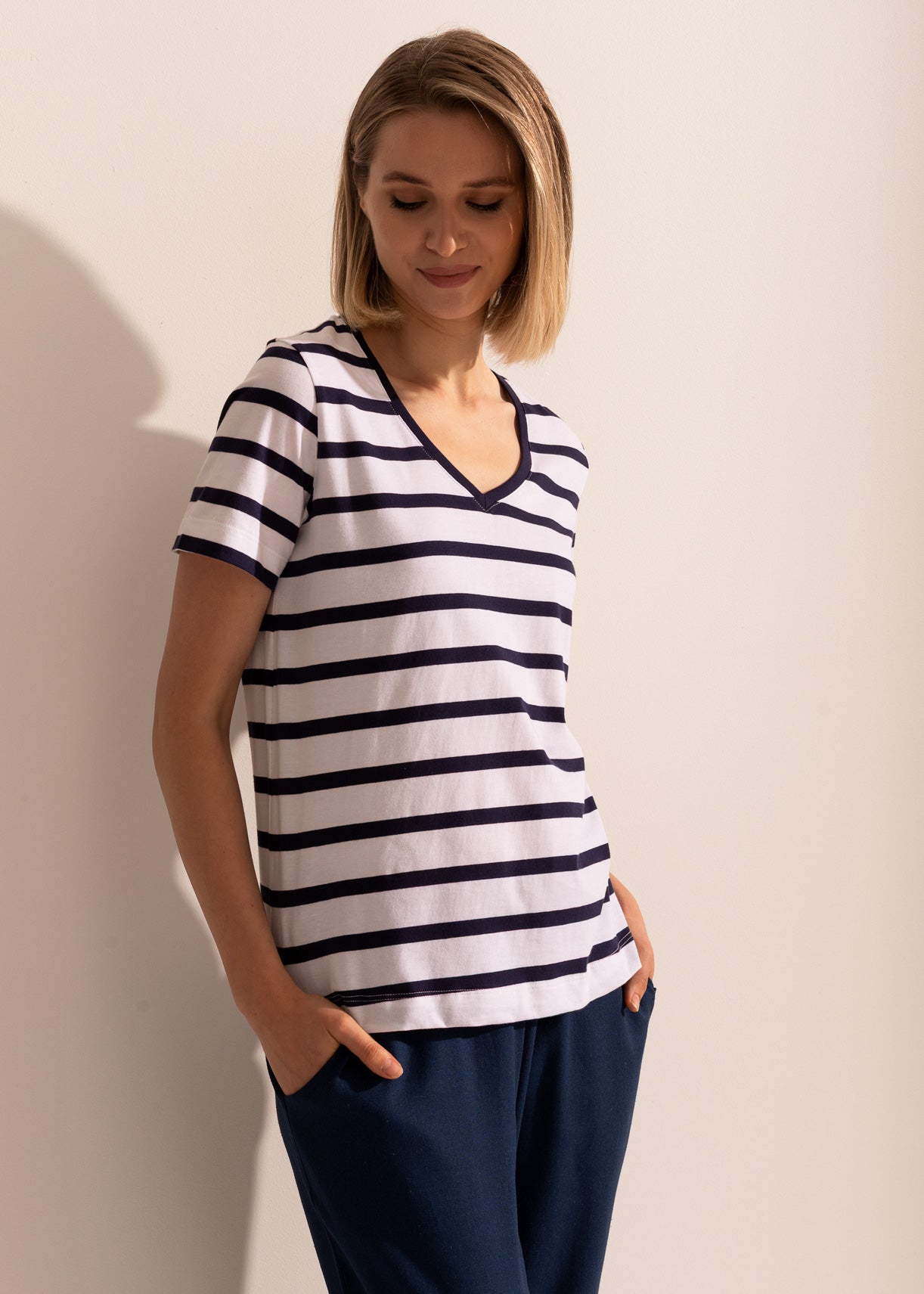 Tricou Damă Simple Stripe Sofiaman.ro