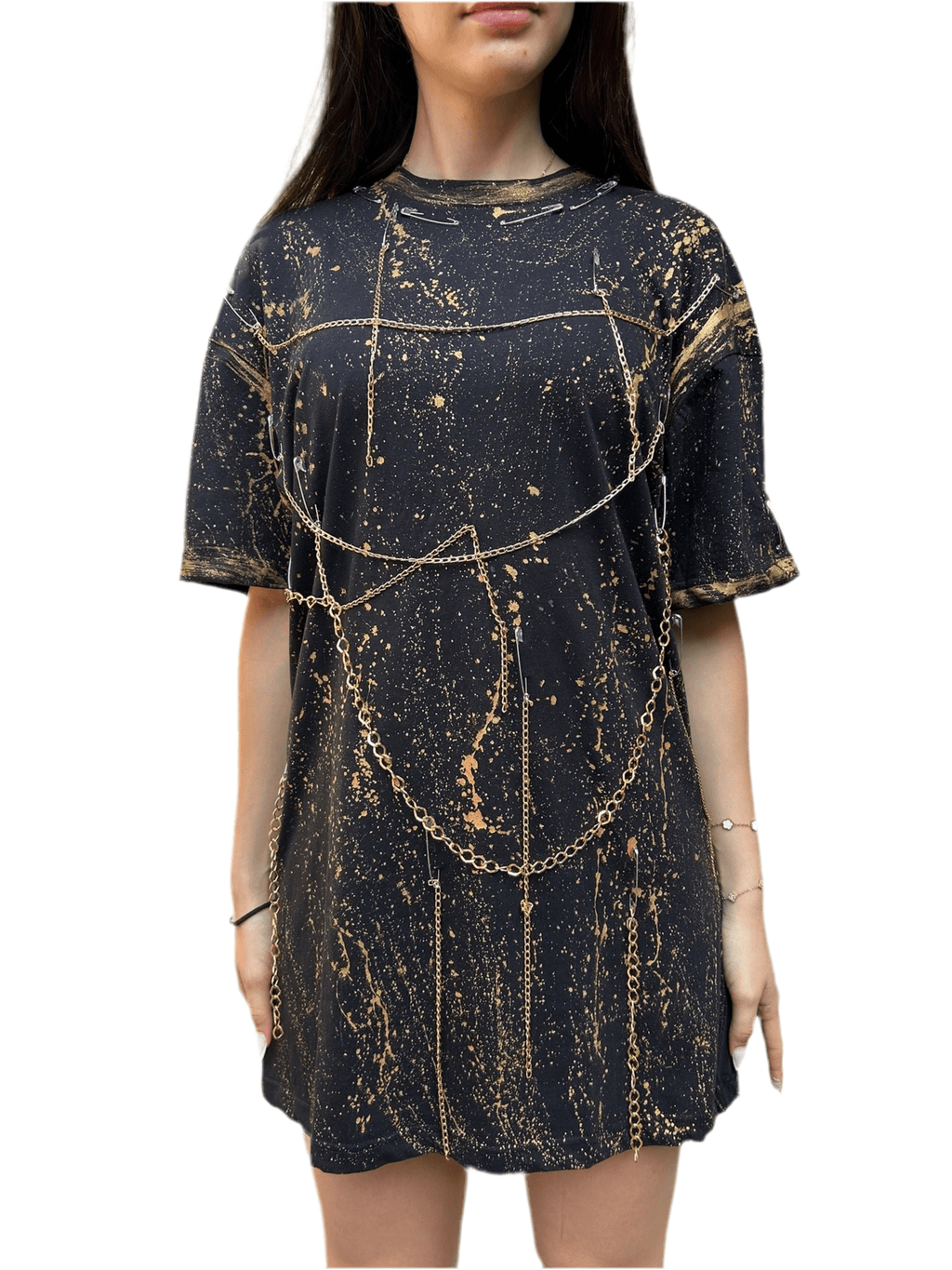 Tricou Gold Touch Oversize - Handpainted Premium Allabout_painting
