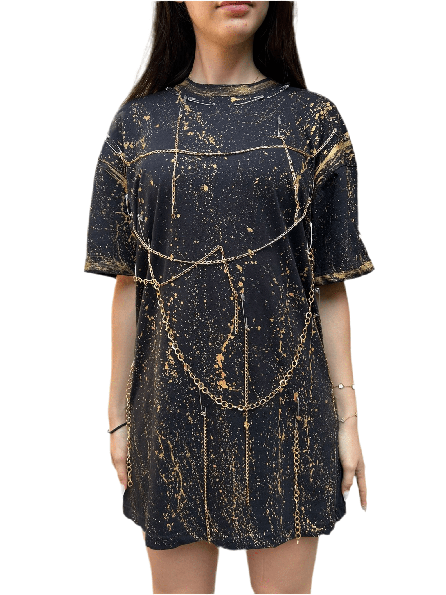 Tricou Gold Touch Oversize - Handpainted Premium Allabout_painting