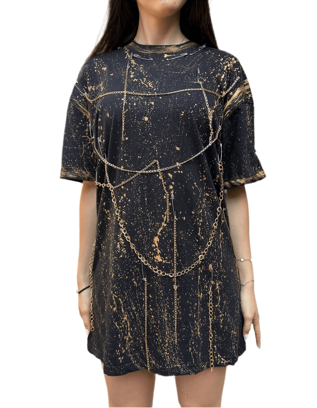 Tricou Gold Touch Oversize - Handpainted Premium Allabout_painting