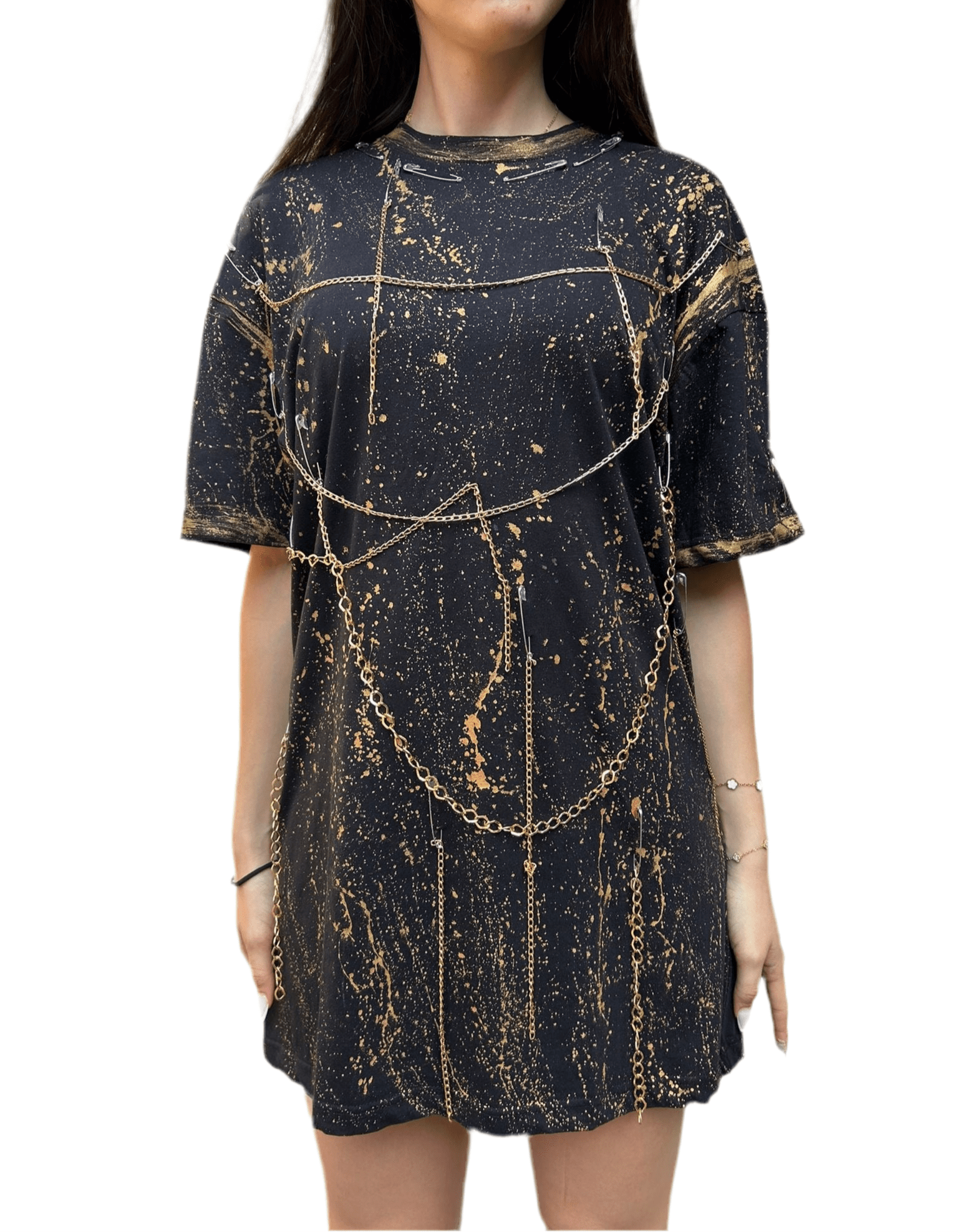 Tricou Gold Touch Oversize - Handpainted Premium Allabout_painting