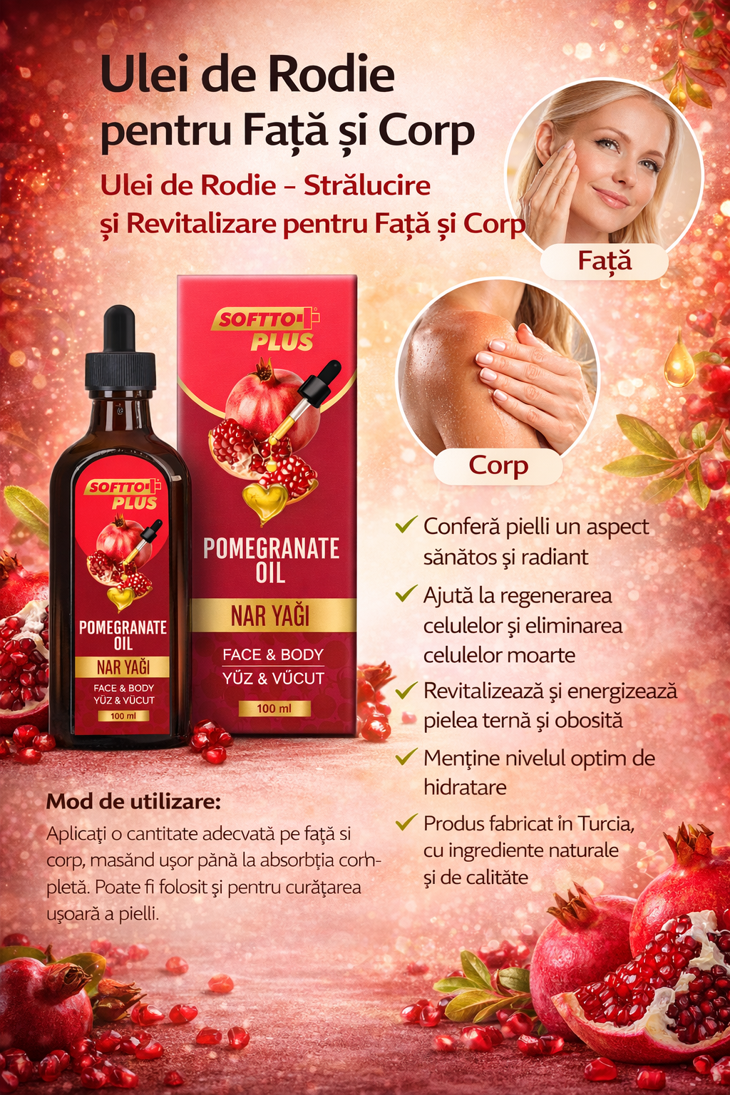 Ulei de Rodie pentru Față și Corp CRABLAND