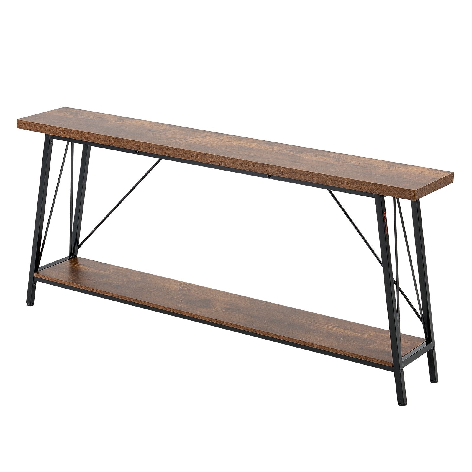 Narrow Console Sofa Table, 70.9 inches Behind Couch Table, 2-Tier Long