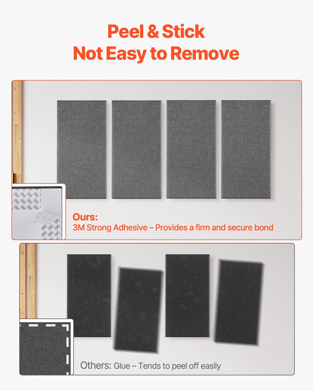 4 PCS Acoustic Panels, 2 inch Thick 23.6 x 11.8 inch Fiberglass Sound