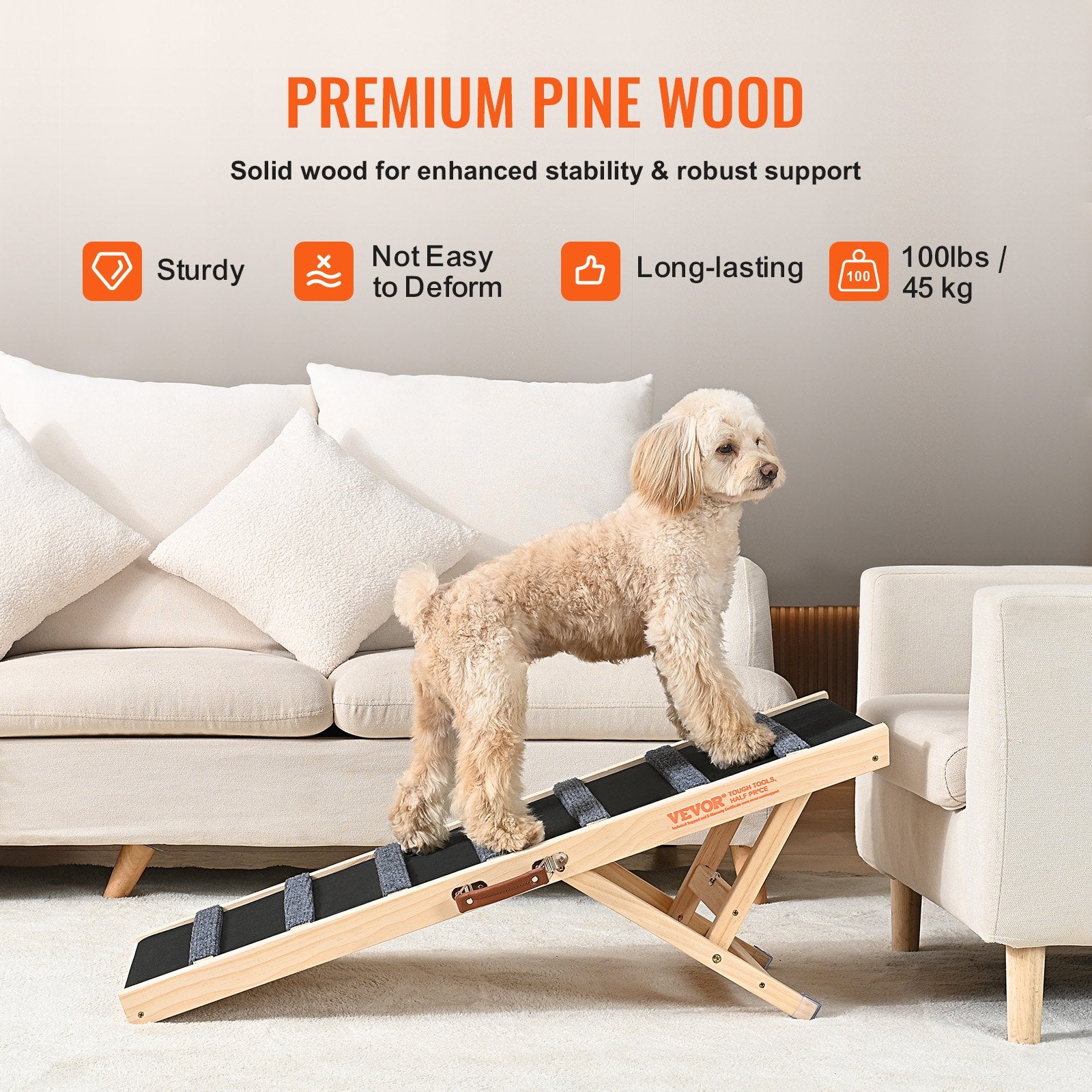 Dog Ramp, Folding Pet Ramp for Bed, Adjustable Dog Ramp for Small,