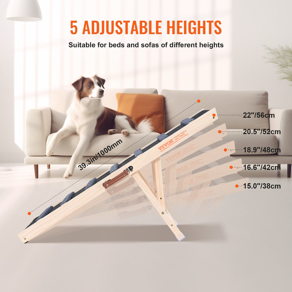 Dog Ramp, Folding Pet Ramp for Bed, Adjustable Dog Ramp for Small,