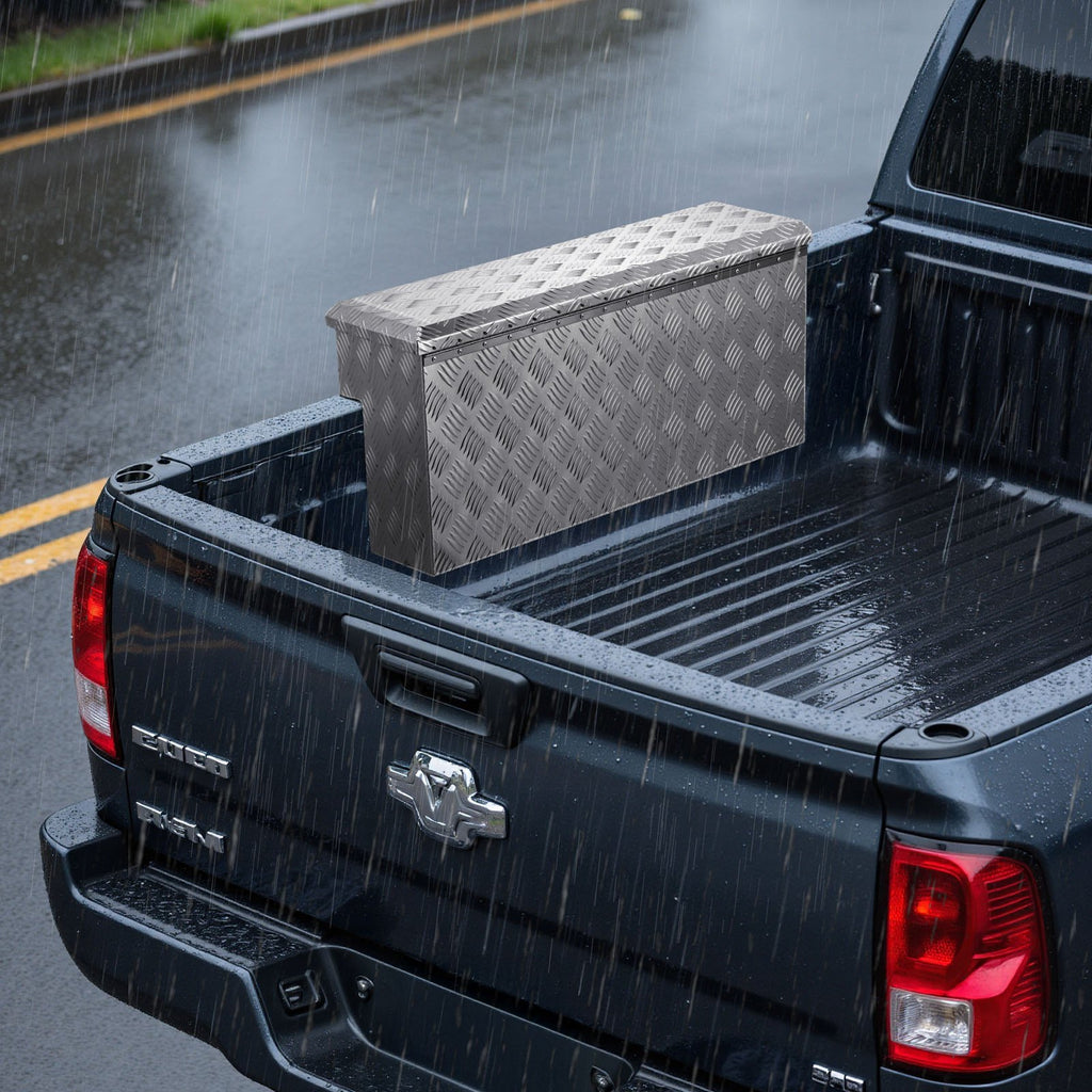 Truck Bed Tool Box, Heavy Duty Aluminum Tool Box with Tread Patterns,