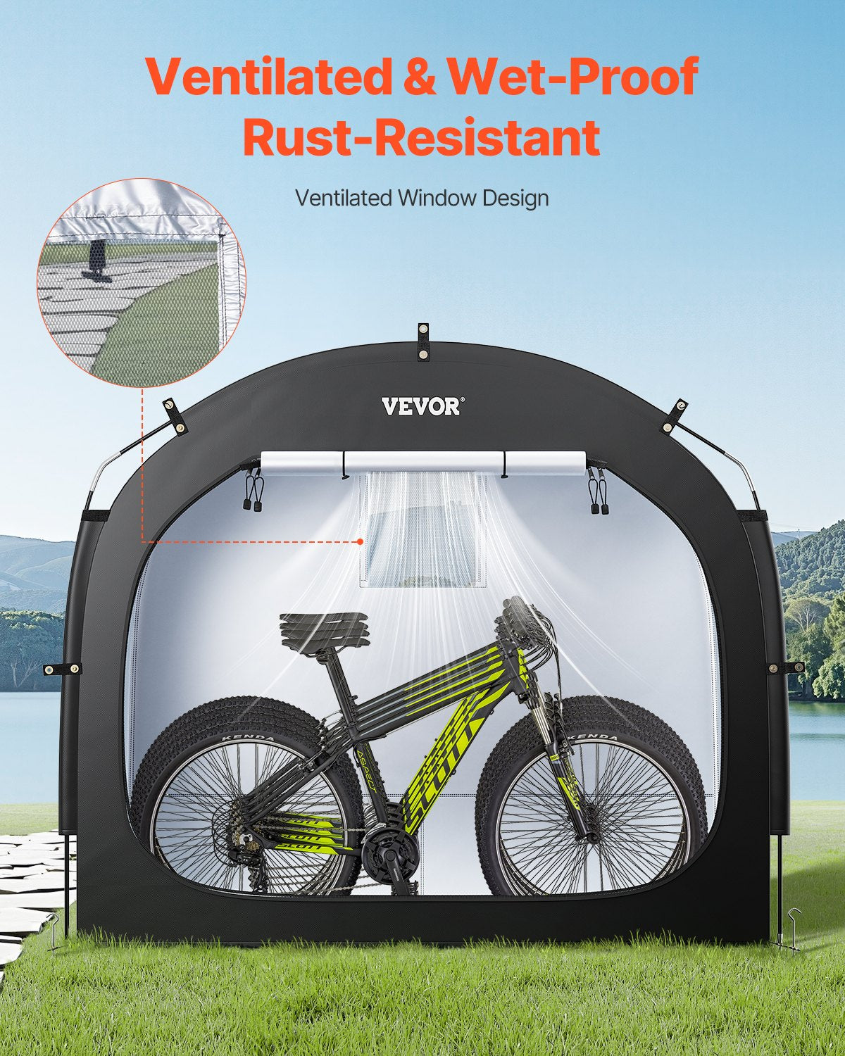 Bike Storage Tent, 4 to 5 Bikes, Outdoor Spacious Bike Storage Tent