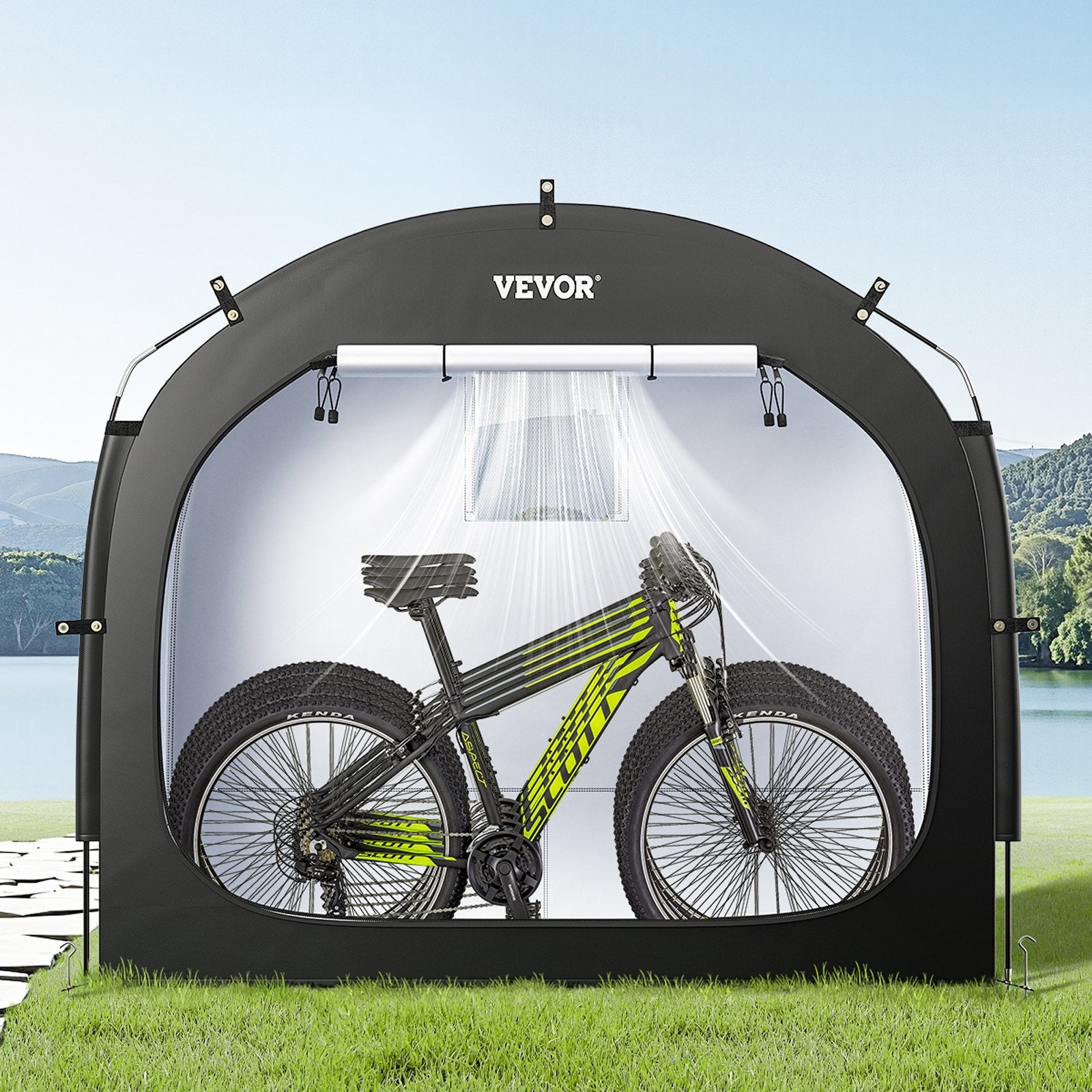 Bike Storage Tent, 4 to 5 Bikes, Outdoor Spacious Bike Storage Tent