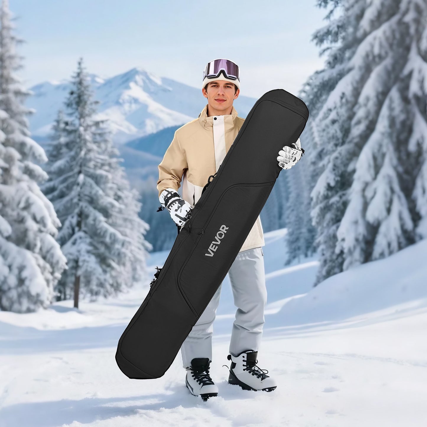 Snowboard Bag, Up to 65 in/165 cm, Padded Skis & Snowboards Bag for