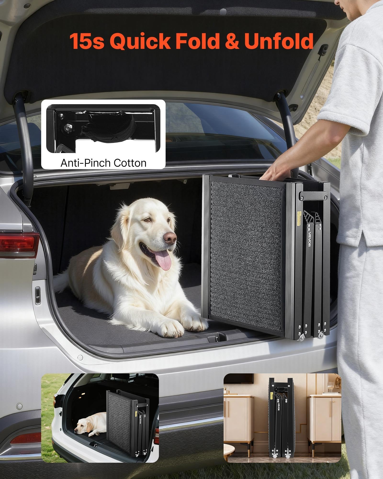 Dog Ramp for Cars, 180 x 43.2 cm, Folding Pet Ramps for Medium & Large - Cart2u.ro