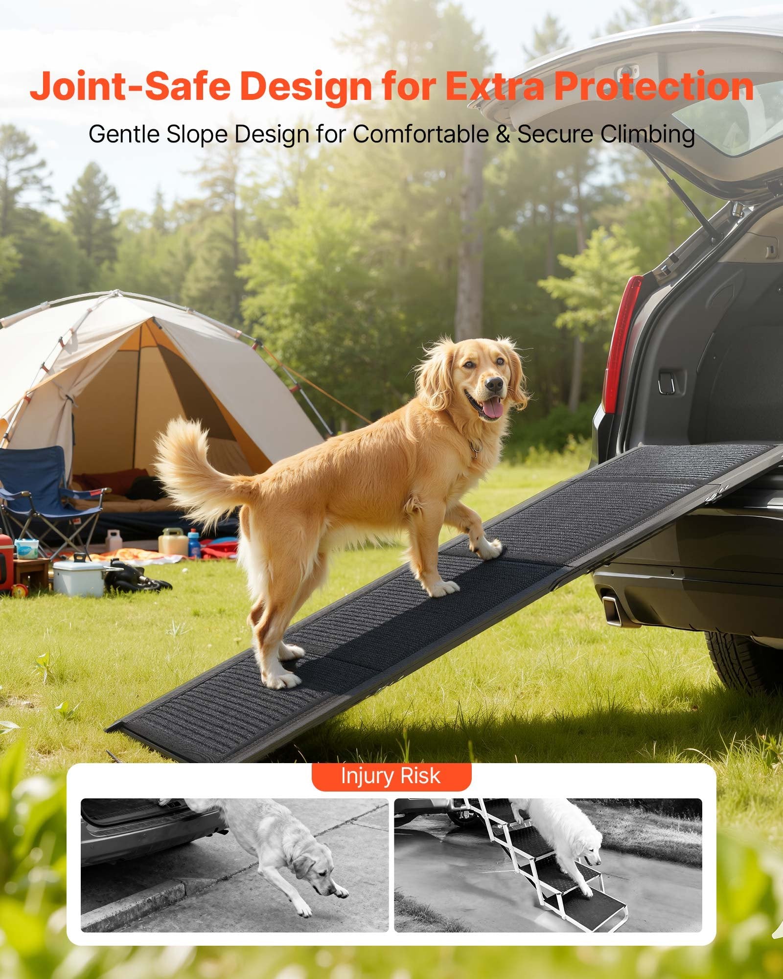 Dog Ramp for Cars, 180 x 43.2 cm, Folding Pet Ramps for Medium & Large - Cart2u.ro