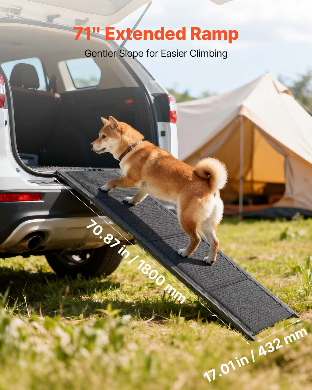 Dog Ramp for Cars, 180 x 43.2 cm, Folding Pet Ramps for Medium & Large - Cart2u.ro