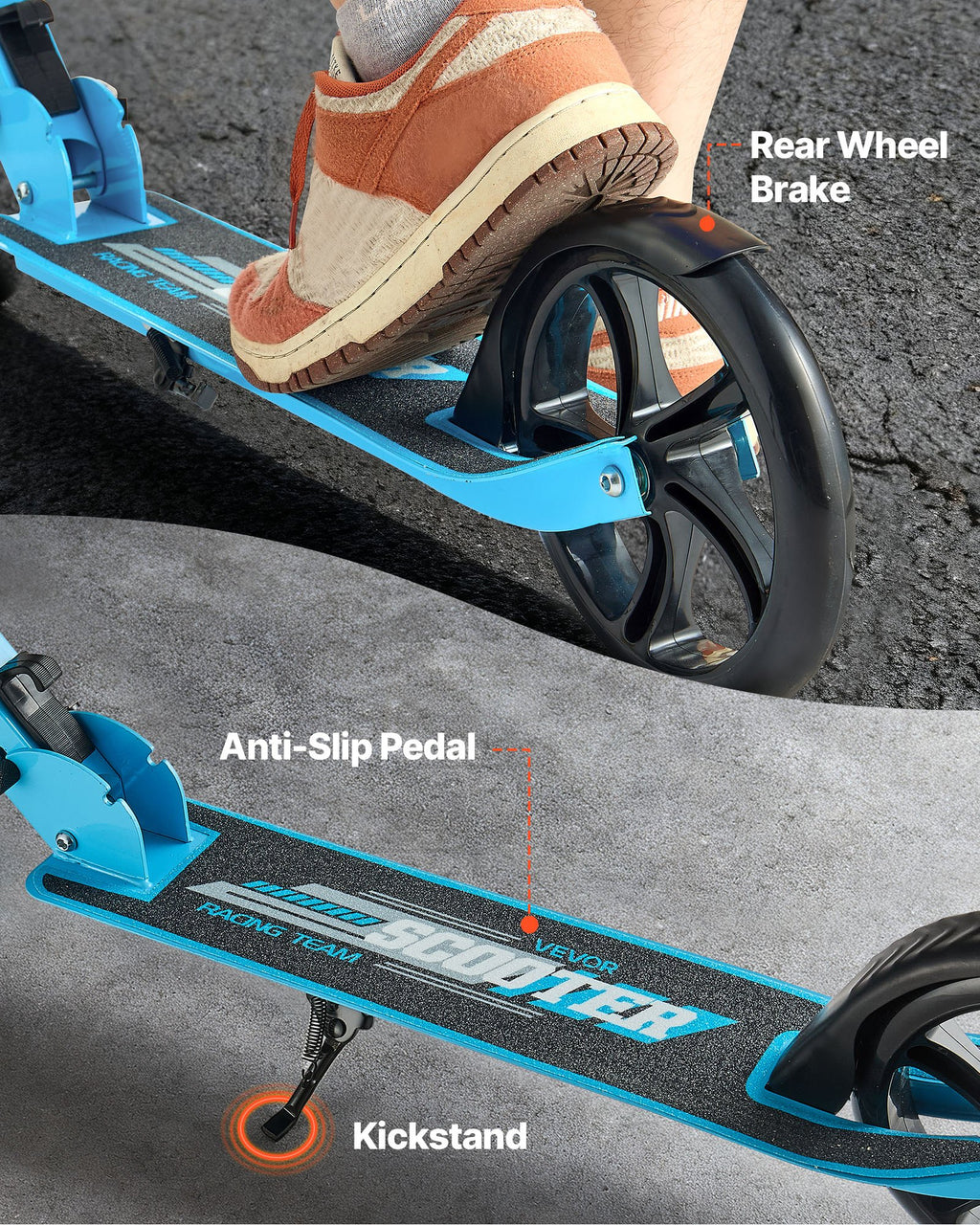 Kick Scooter for Kids Ages 8+, Teens & Adults, 2-Wheel Toddler Scooter