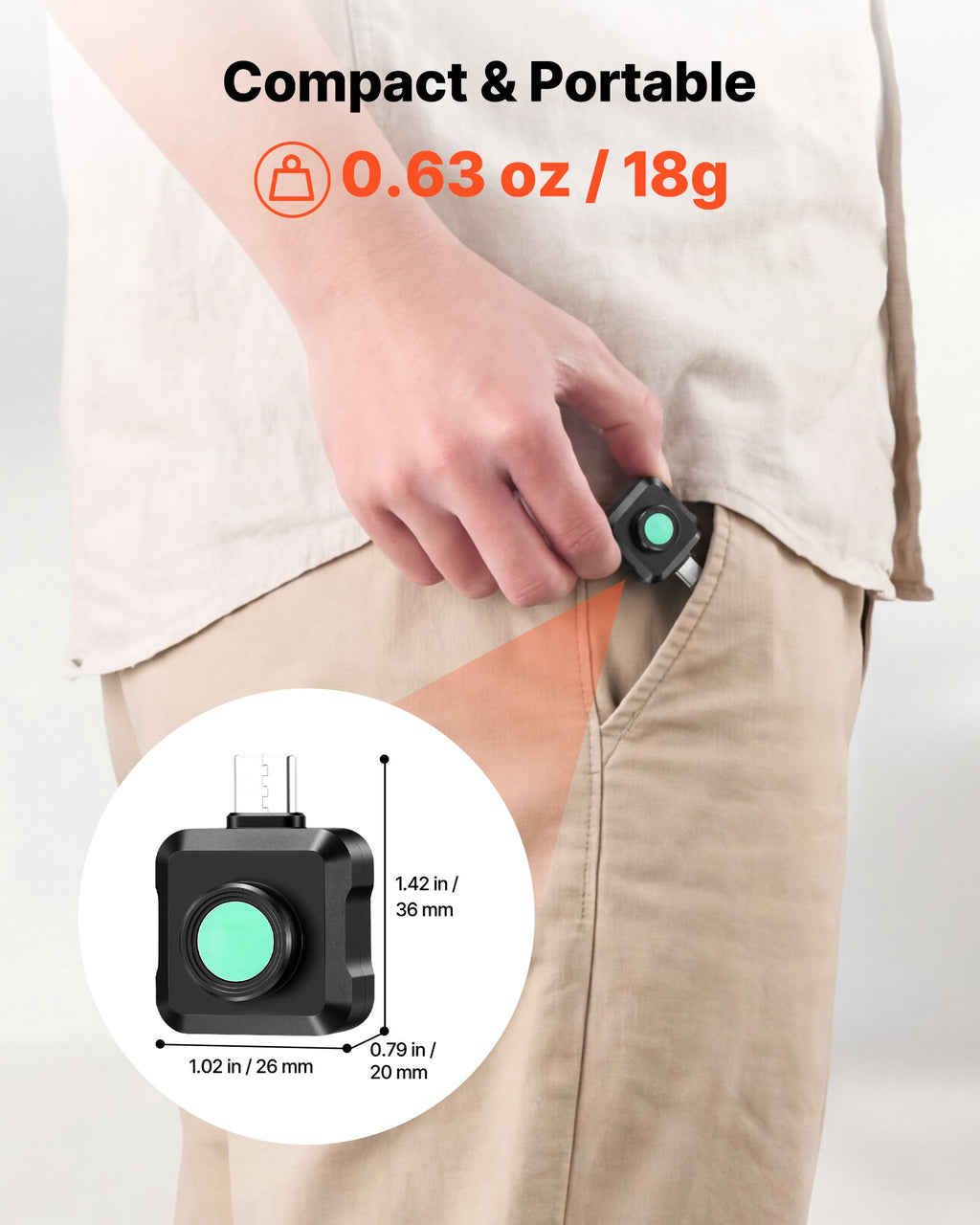 Thermal Imaging Camera for Android, 320 x 240 TISR Super Resolution,