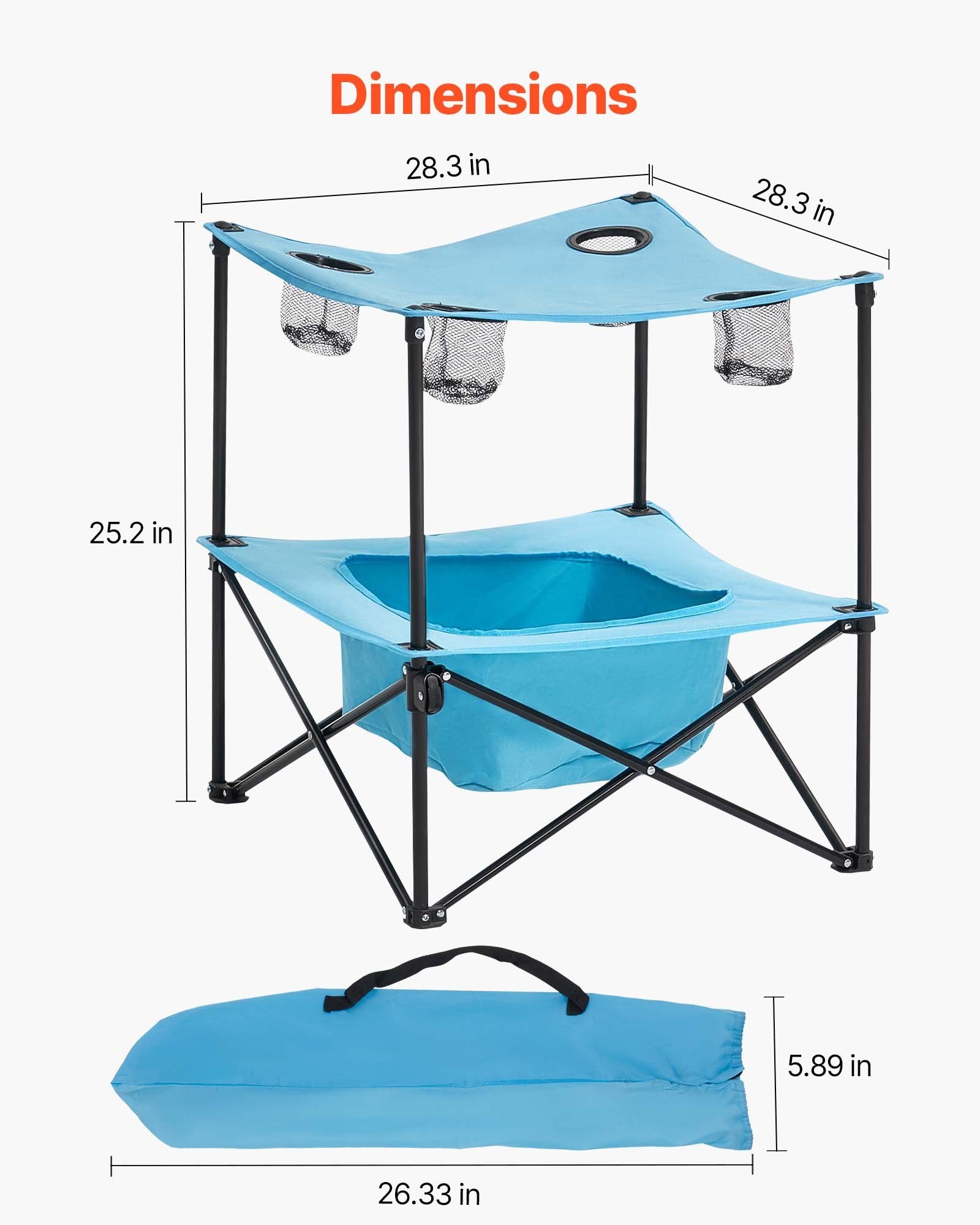 Folding Camping Table, Portable Outdoor Lightweight Picnic Table, 600D