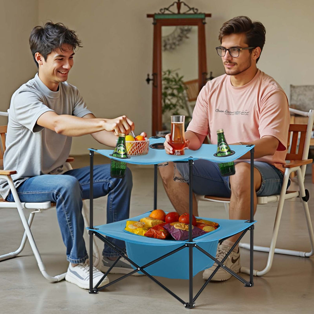Folding Camping Table, Portable Outdoor Lightweight Picnic Table, 600D