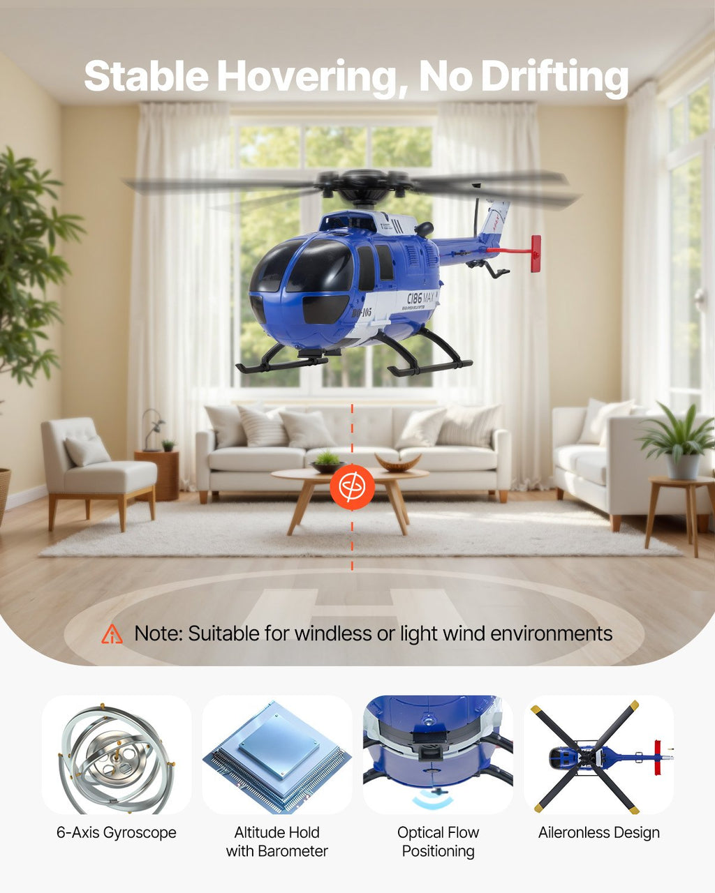 RC Helicopter, 2.4GHz 4-Propeller Remote Control Helicopter with