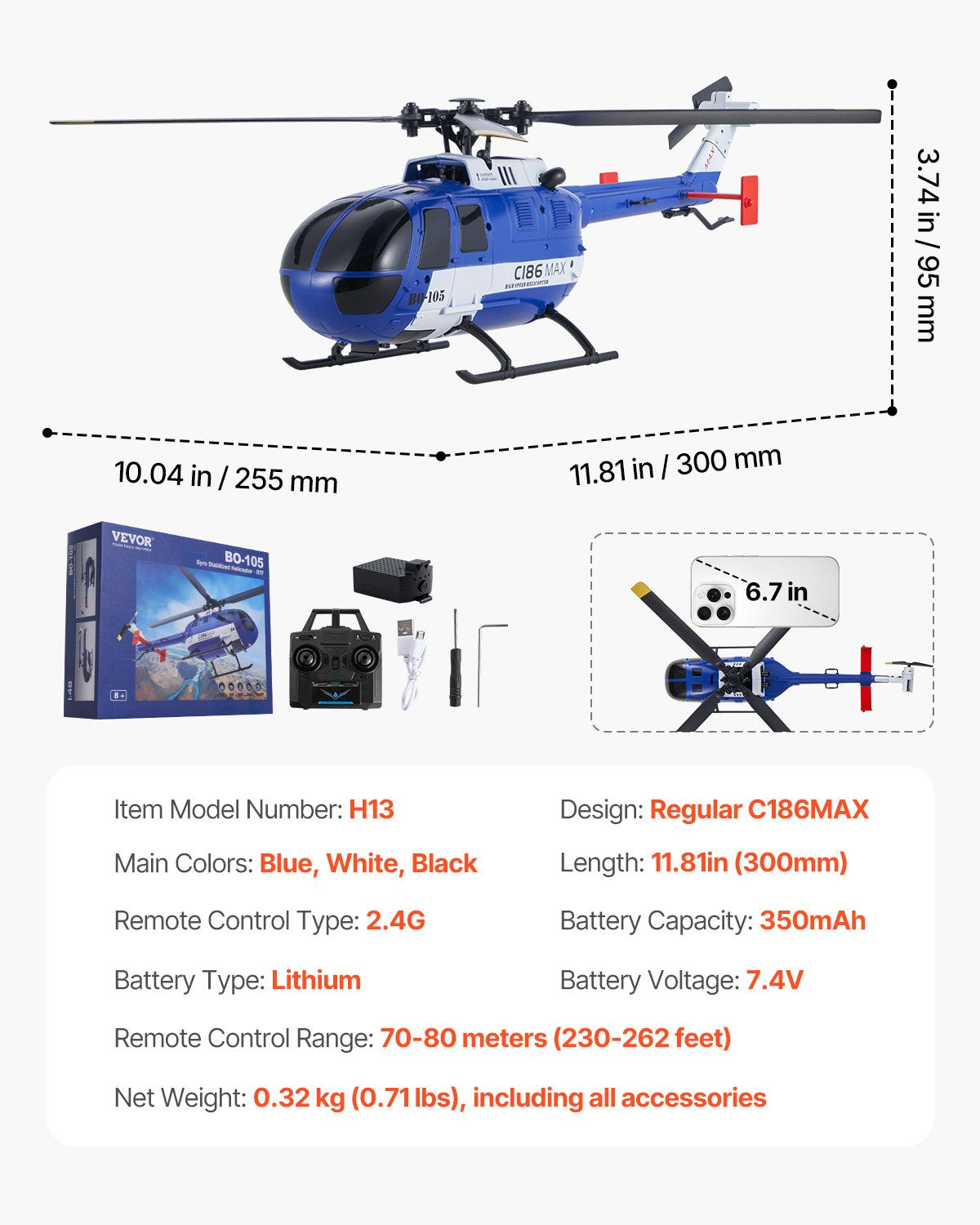 RC Helicopter, 2.4GHz 4-Propeller Remote Control Helicopter with